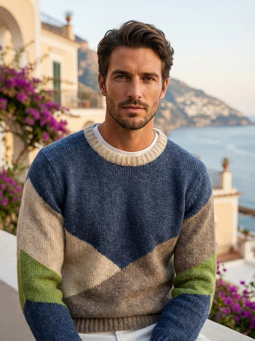 COLOR BLOCK PATTERNED JUMPER - MULTICOLOR