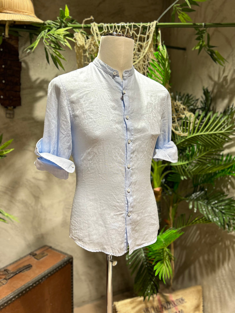 CAMICIA IN LINO - AZZURRO, PINK, BEIGE