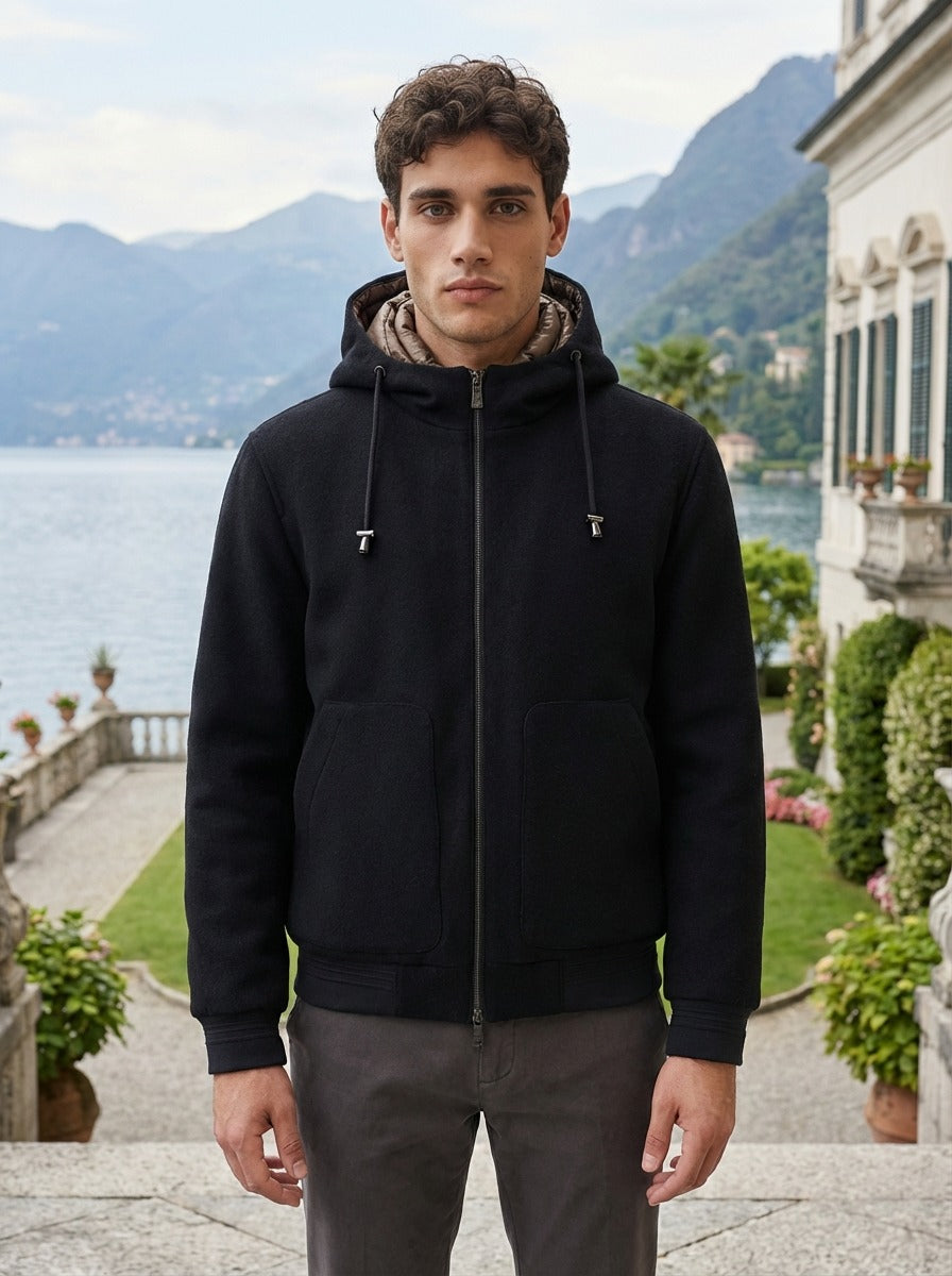 GIUBBOTTO CON INTERNO A CONTRASTO - BEIGE,DARK NAVY