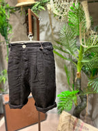 SHORTS IN LINO - NERO