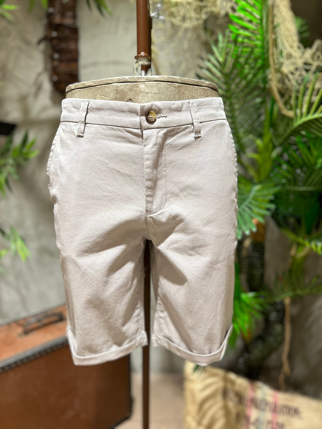 SHORTS NIDO D'APE - BEIGE, FANGO