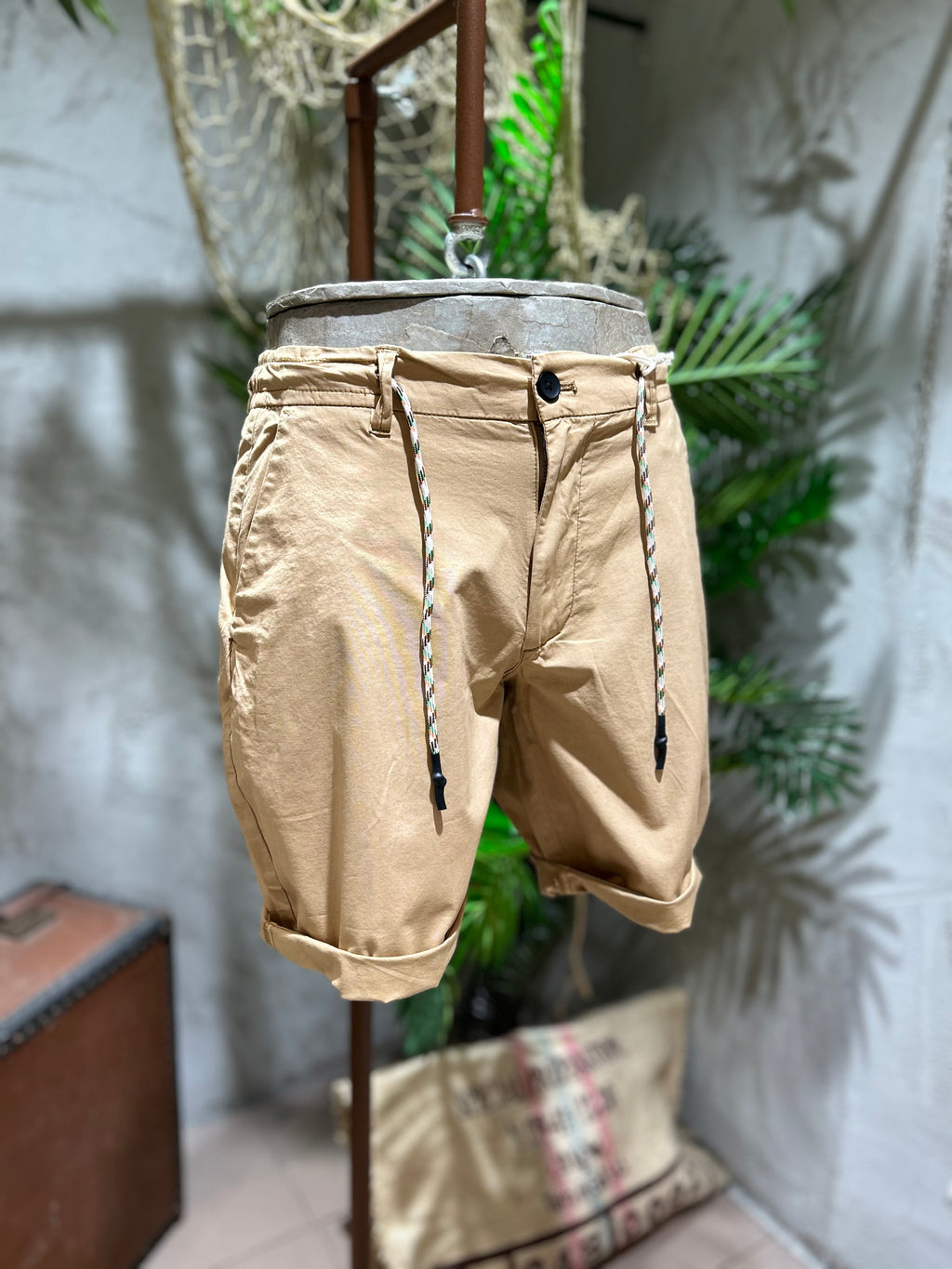 SHORTS IN COTONE -  BEIGE