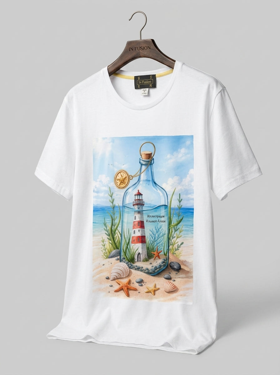 Faro — T-Shirt 100% Cotone Stampa Alta Definizione Made in Italy