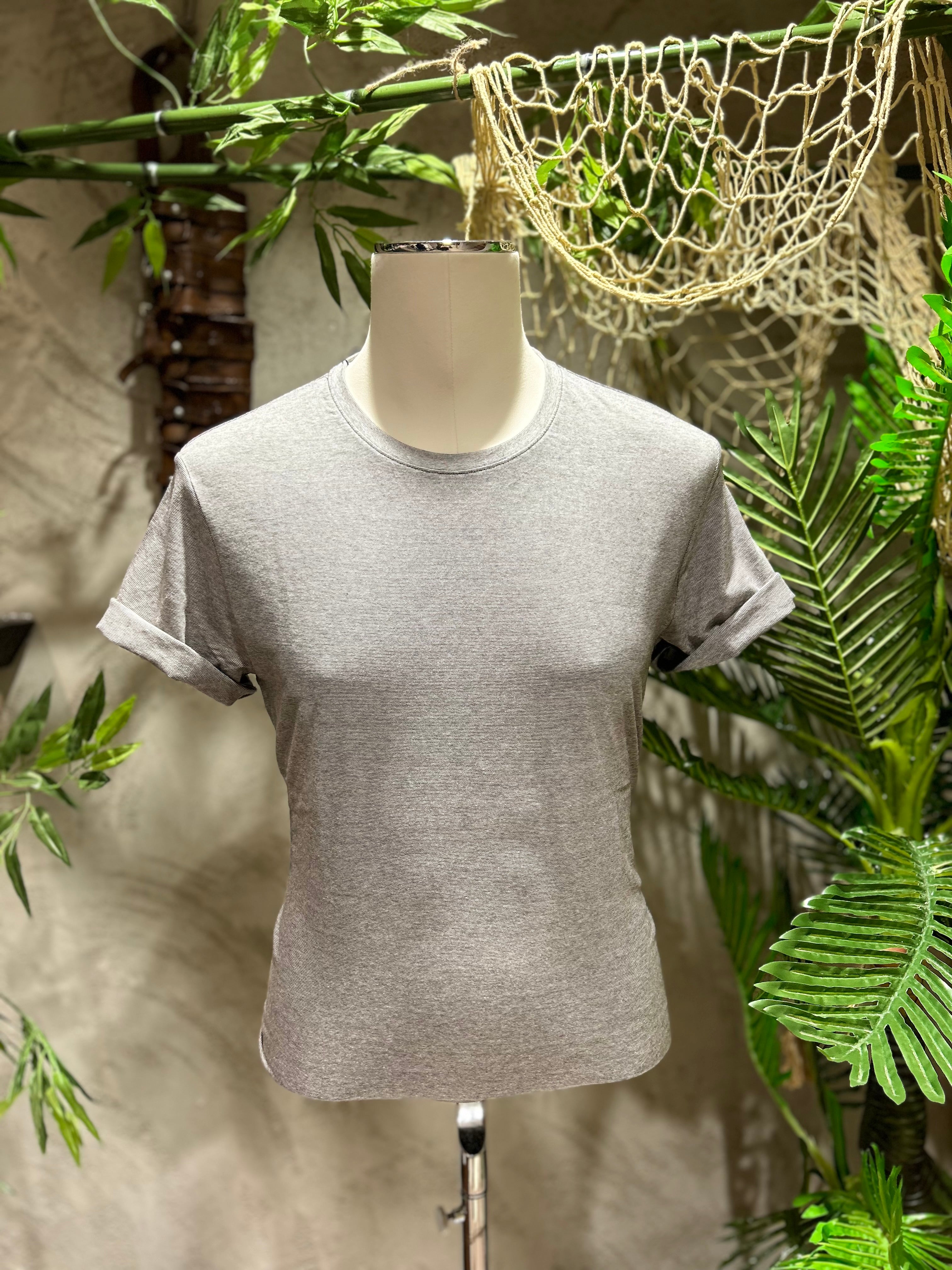 T-SHIRT STRIPES - GRIGIO, SABBIA