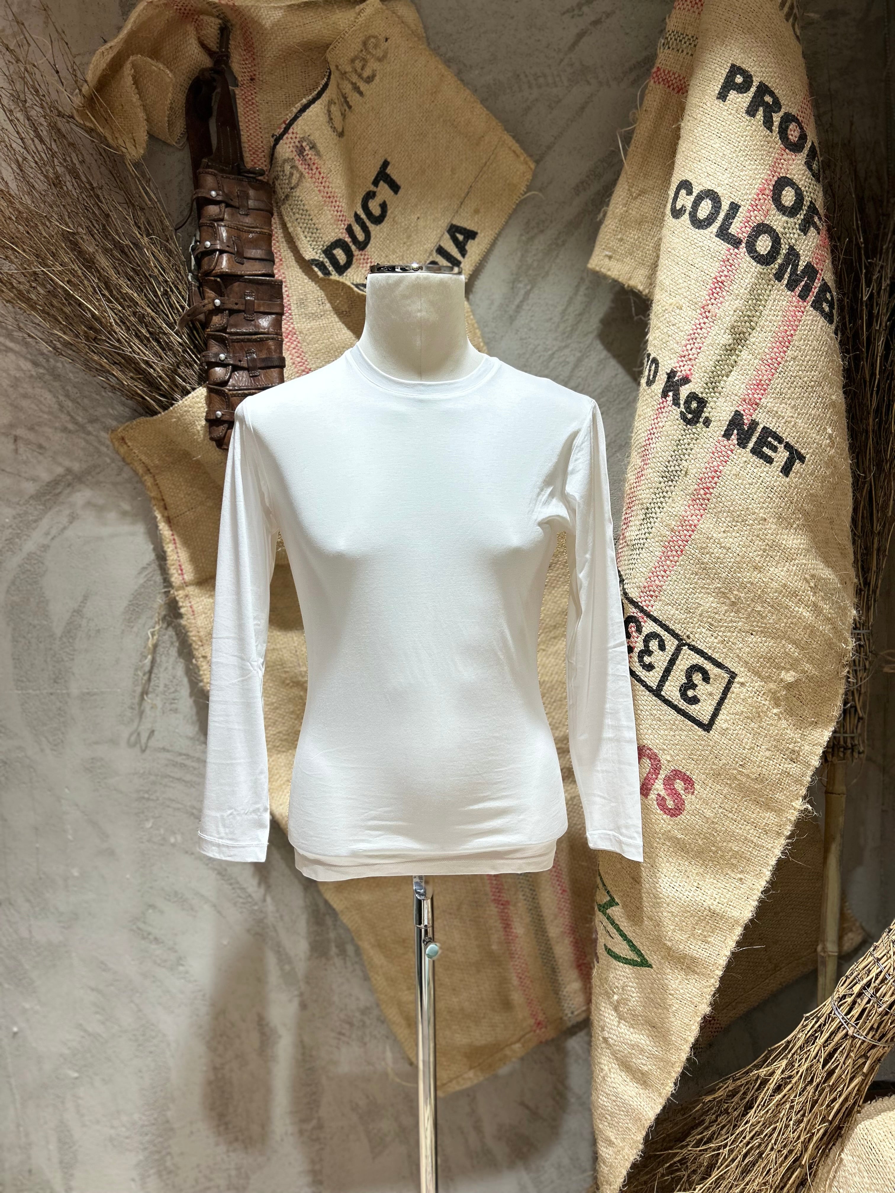 MAGLIA GIROCOLLO IN FILO DI SCOZIA  - MORO BIANCO,SABBIA