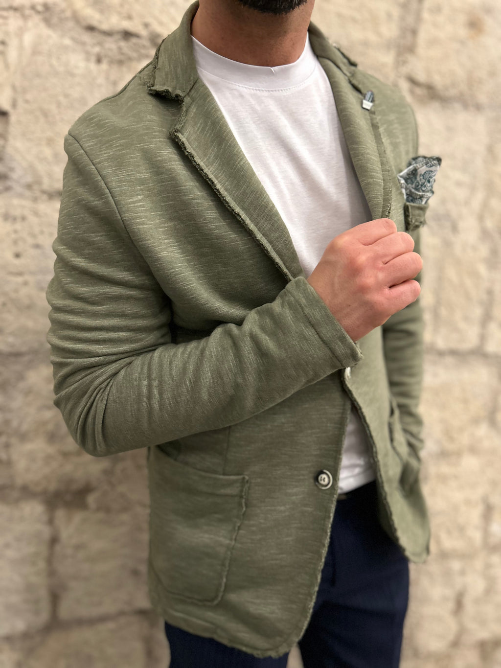 GIACCA TAGLIO VIVO - SABBIA,BLU NAVY,VERDE