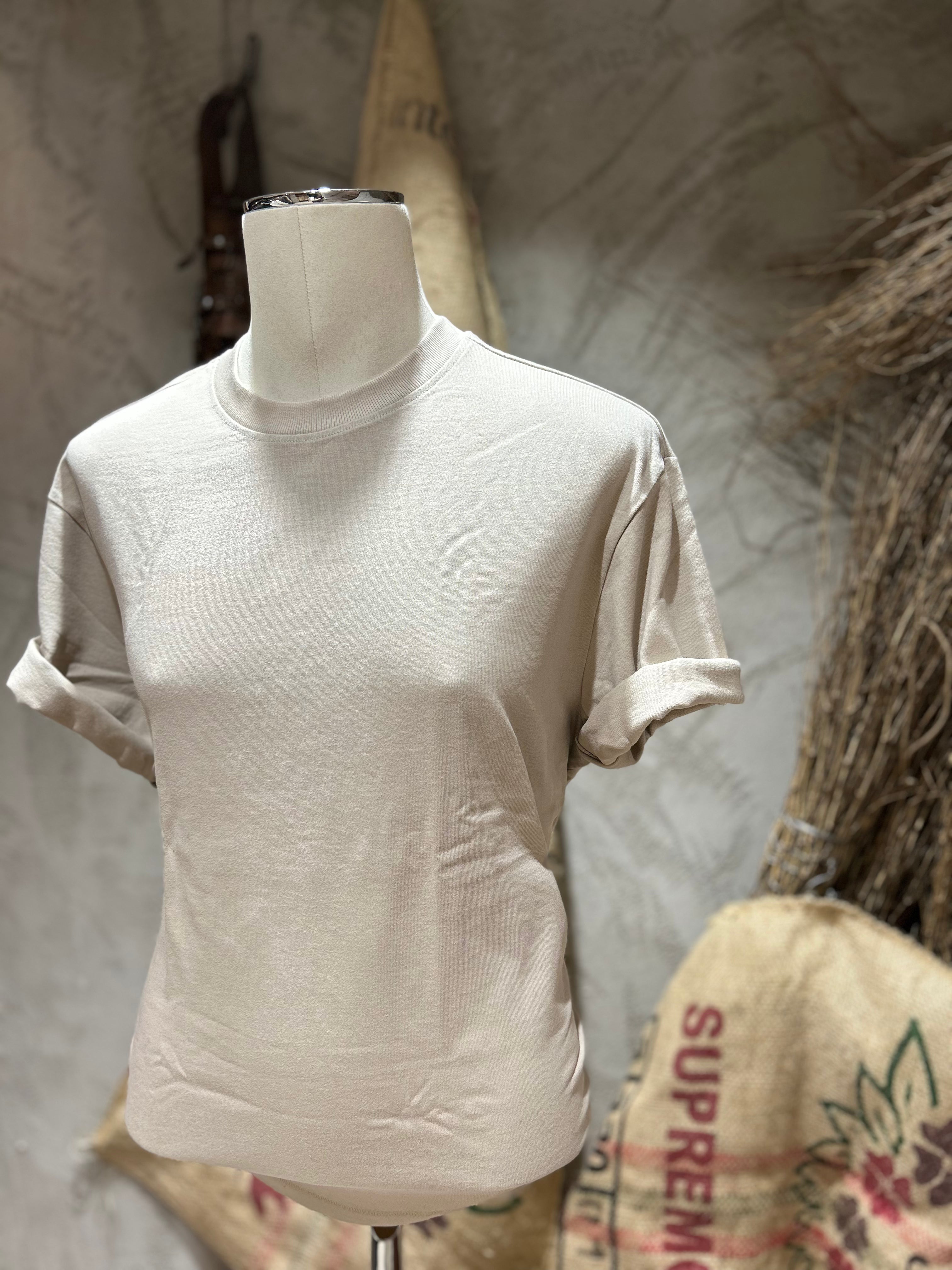 T-SHIRT BASIC - BIANCO-SABBIA-NERO