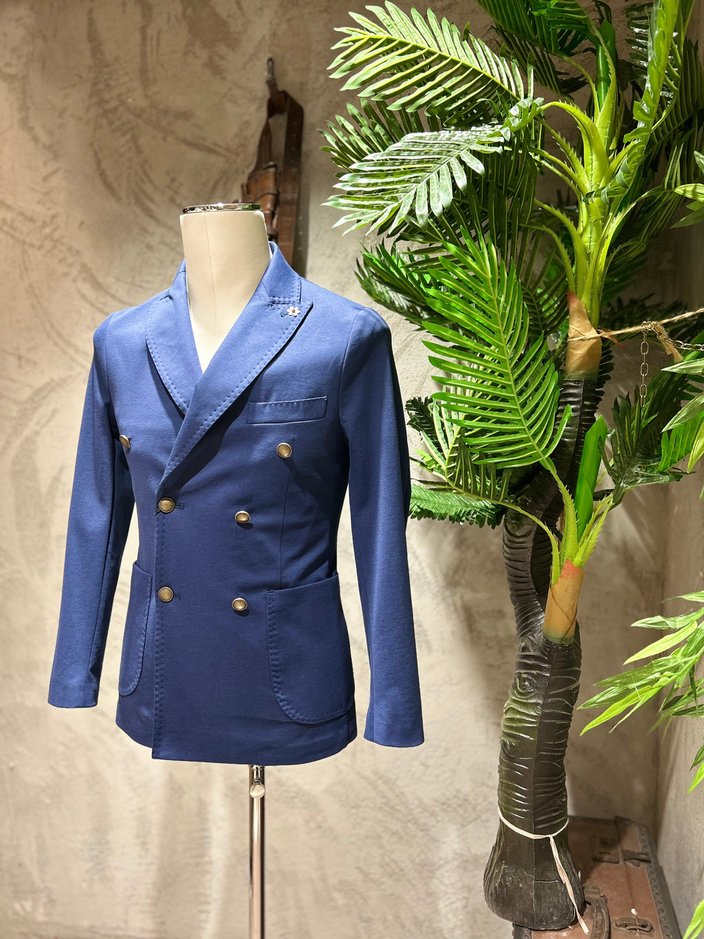 GIACCA DOPPIOPETTO - PANNA,BLU