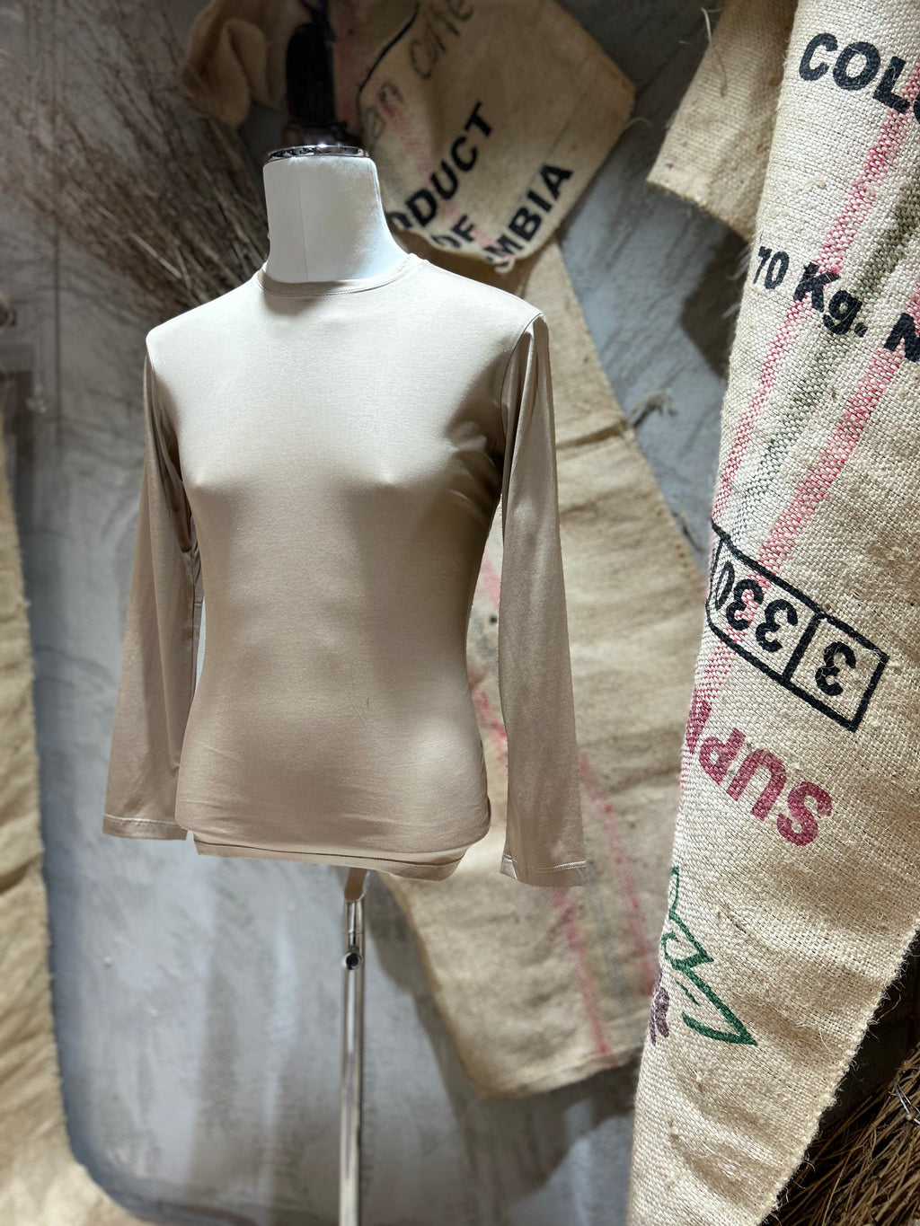 MAGLIA GIROCOLLO IN FILO DI SCOZIA  - MORO BIANCO,SABBIA