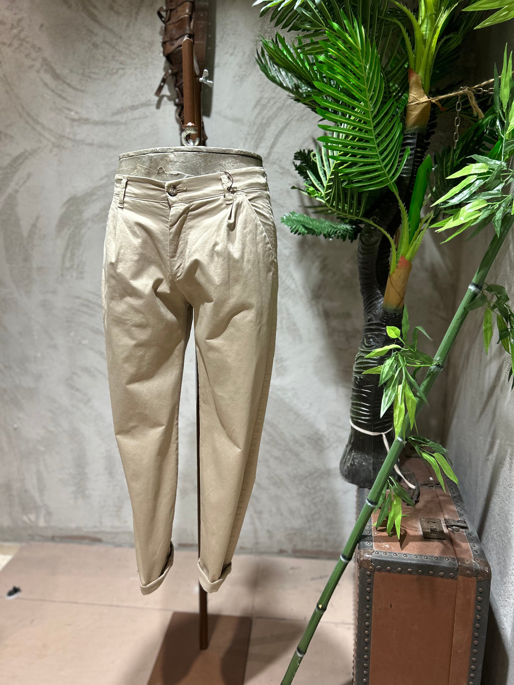 PANTALONI IN COTONE - PANNA,SABBIA,BLU