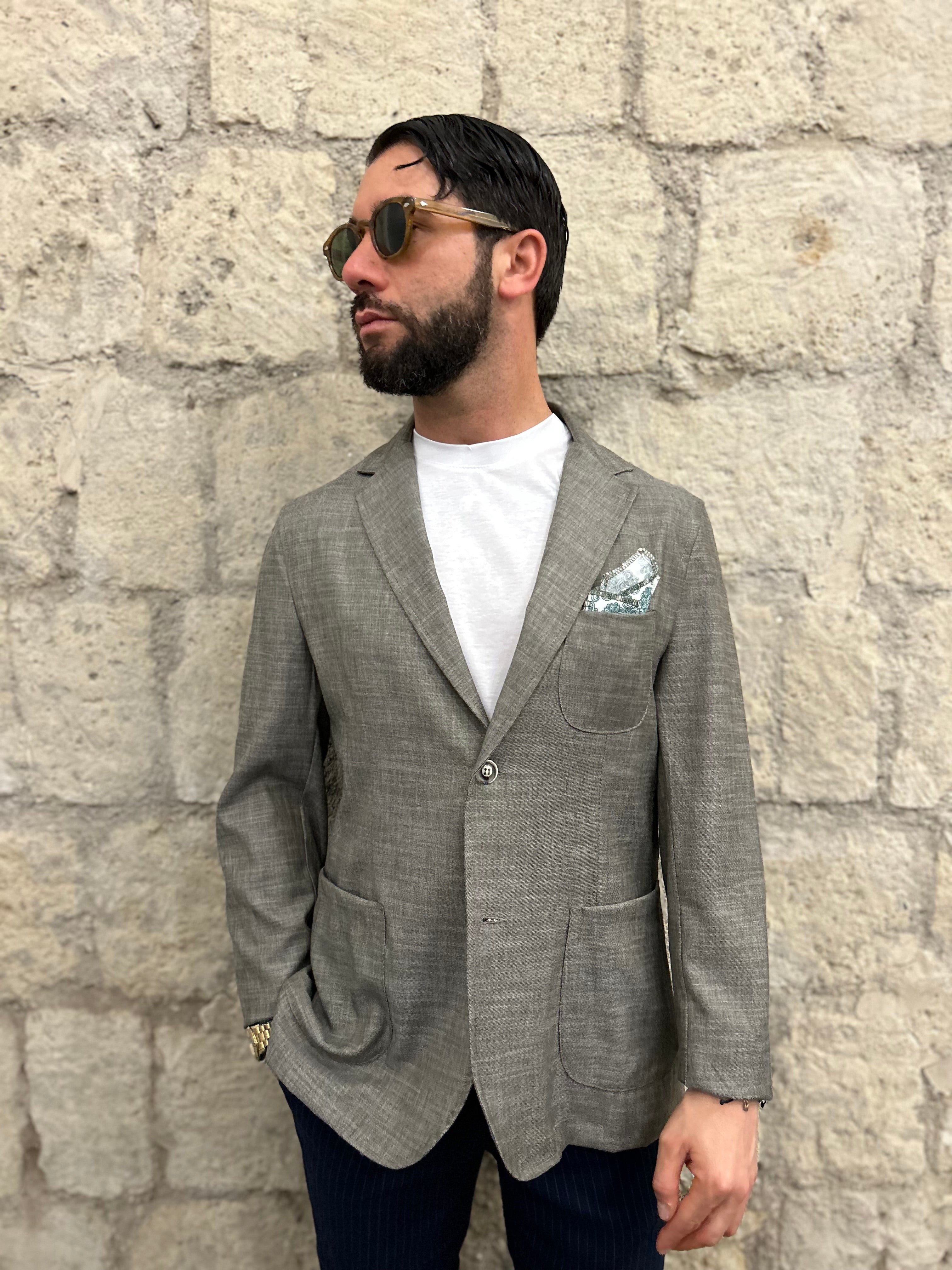 GIACCA MICROFANTASIA -  VERDE, BLU