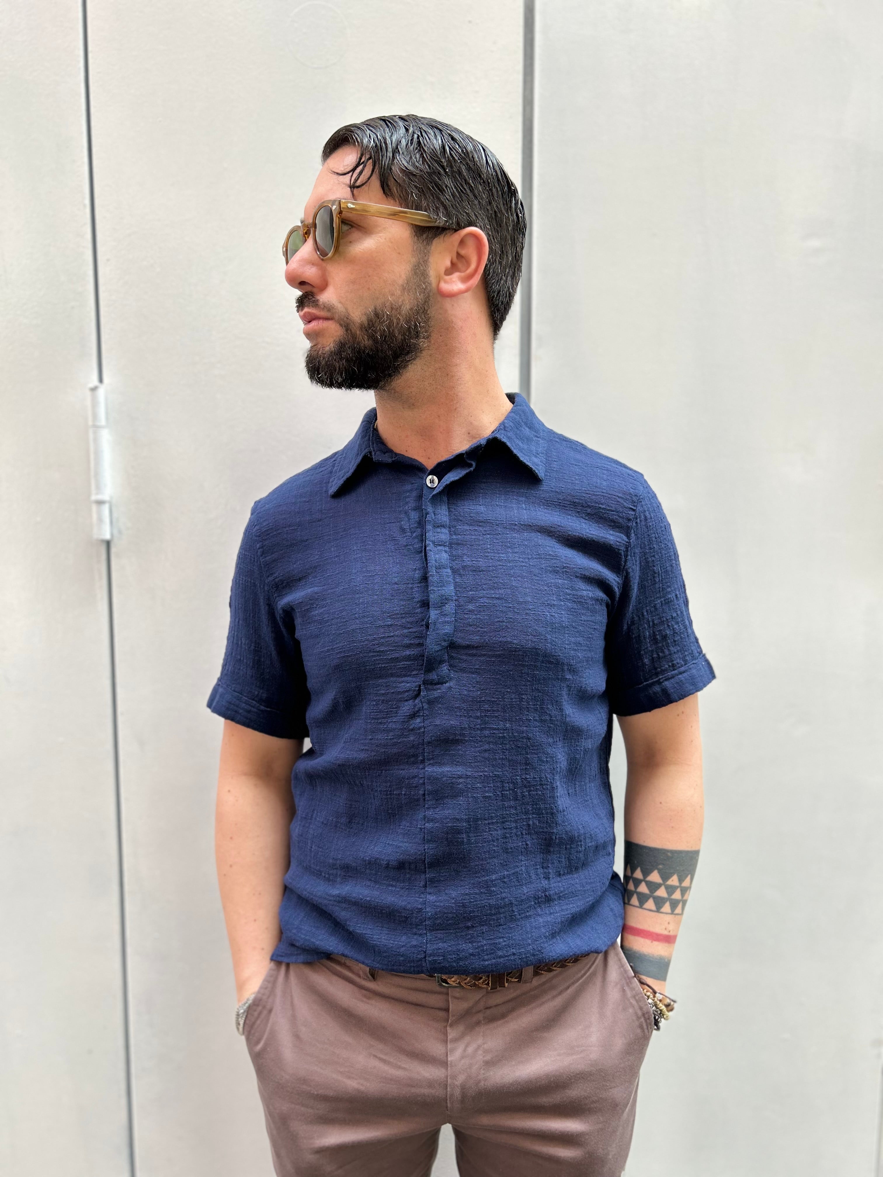 POLO GARZATA - NAVY, BIANCO