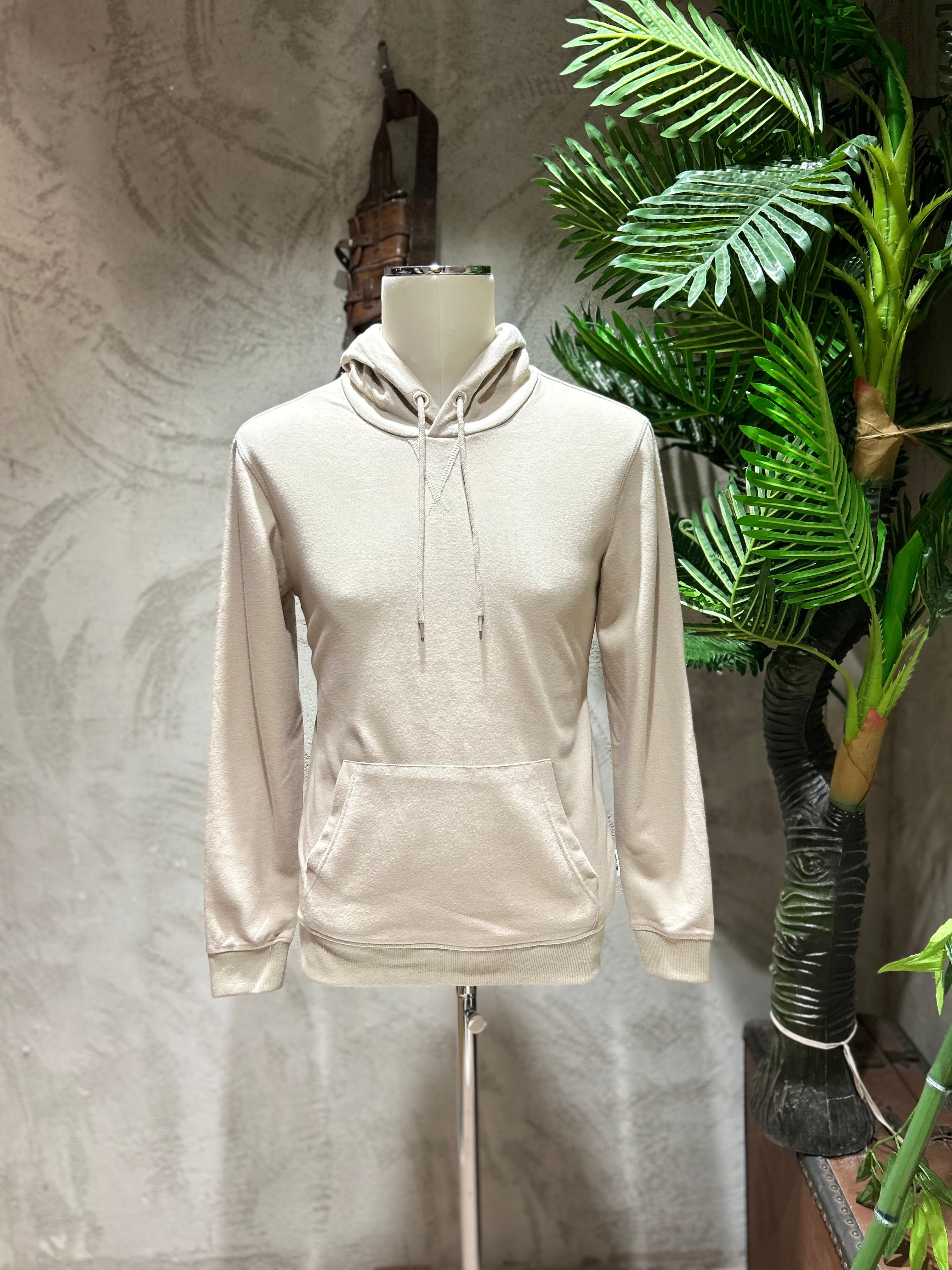 FELPA CON CAPPUCCIO - SABBIA