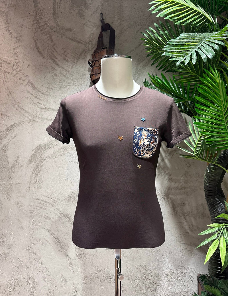 T-SHIRT TASCHINO - BIANCO,MORO,BLU