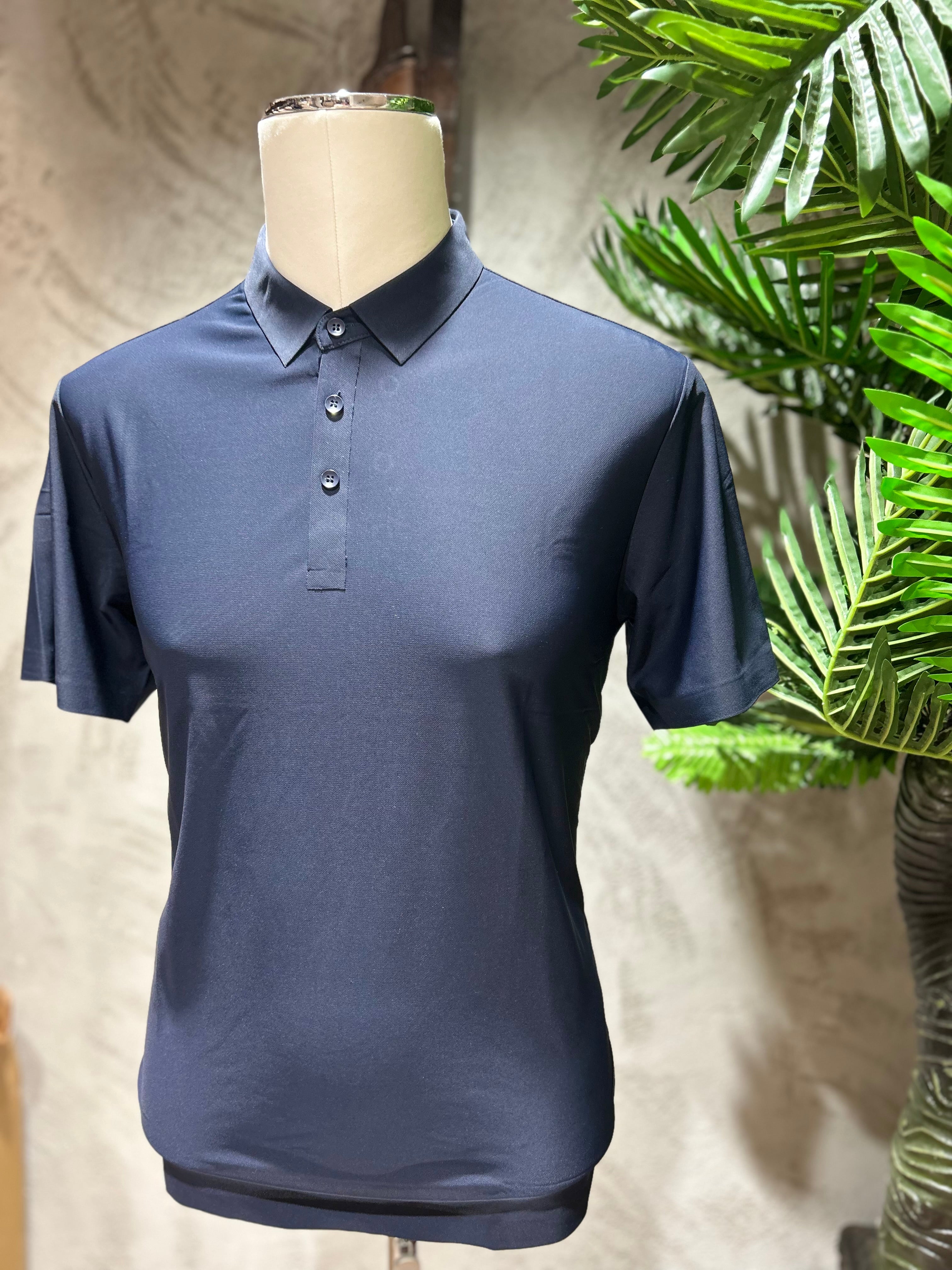 POLO IN TESSUTO TECNICO - BLU NAVY,NERO