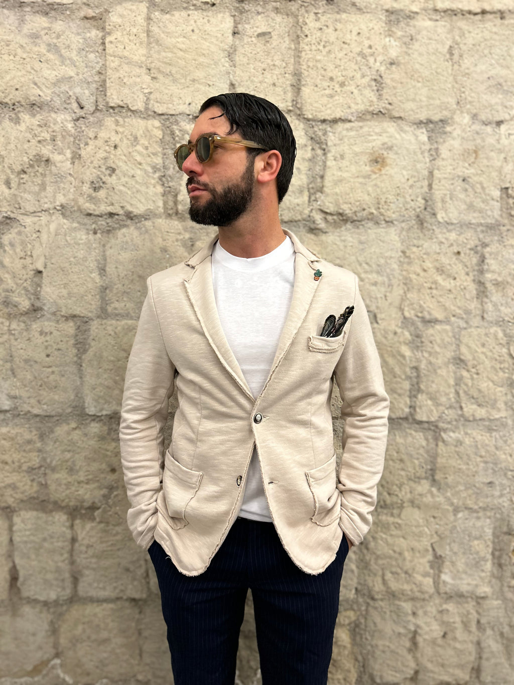 GIACCA TAGLIO VIVO - SABBIA,BLU NAVY,VERDE