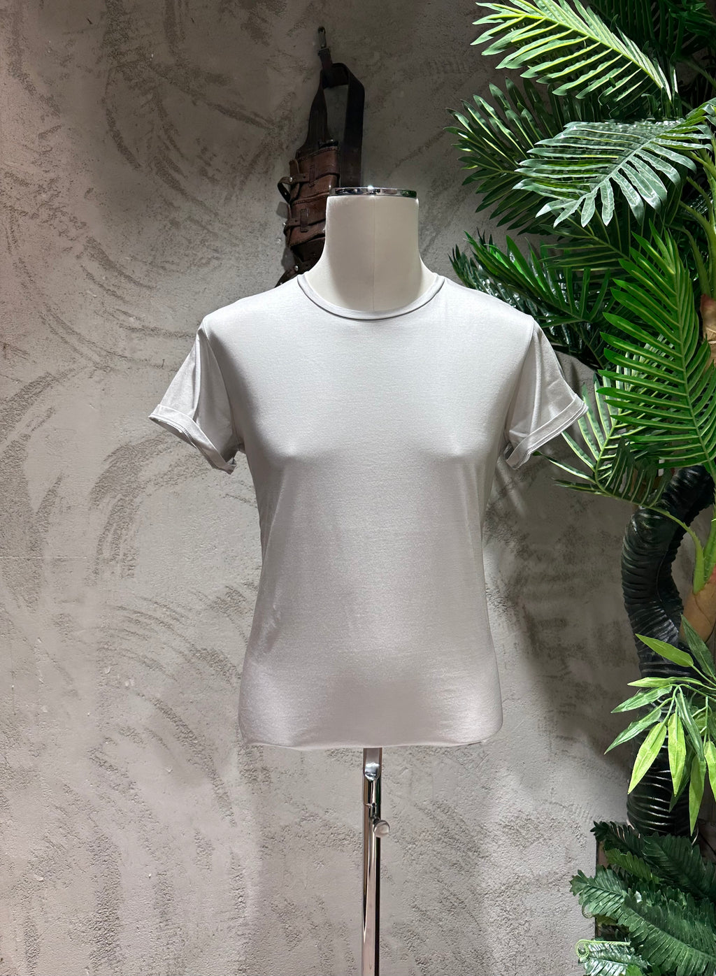 T-SHIRT IN FILO DI SCOZIA - BIANCO, NERO, SABBIA, DARK NAVY, GHIACCIO