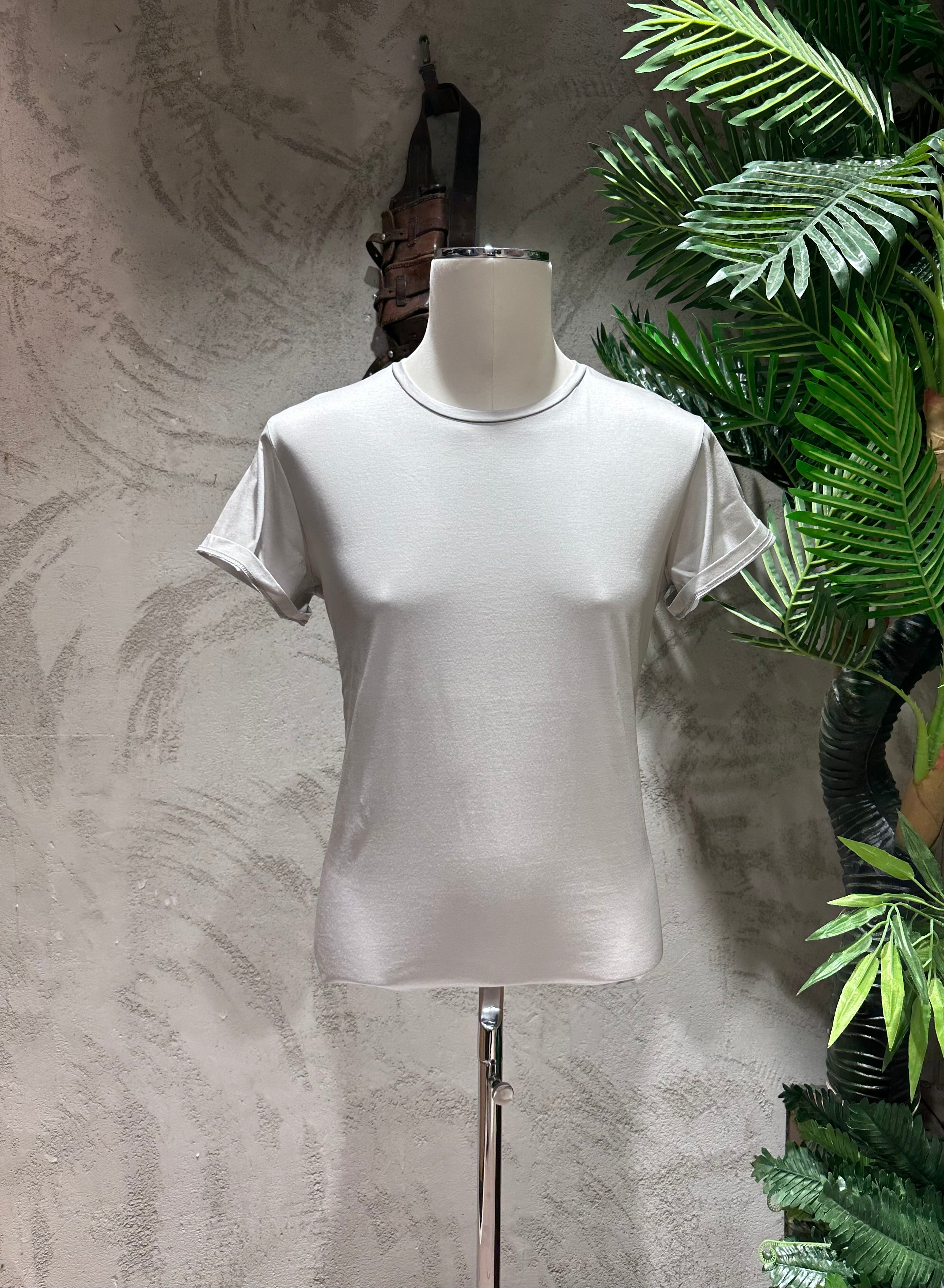 T-SHIRT IN FILO DI SCOZIA - BIANCO, NERO, SABBIA, DARK NAVY, GHIACCIO