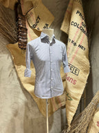CAMICIA MILLERIGHE - BIANCO/BLU