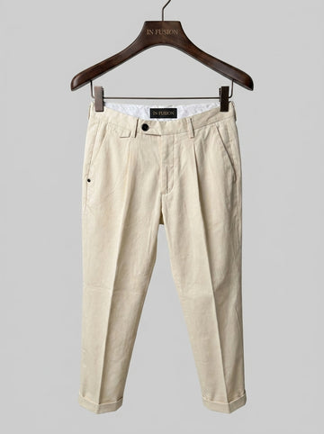Mito — Pantalone Sartoriale in Tessuto Micro Riga Carrot Fit | Made in Italy