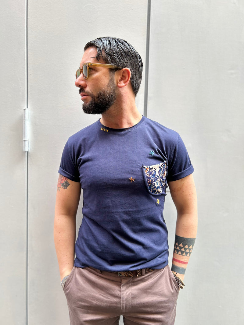 T-SHIRT TASCHINO - BIANCO,MORO,BLU