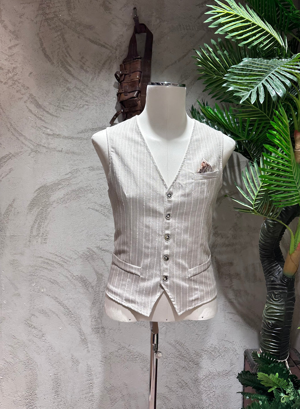 GILET STRIPES - BEIGE