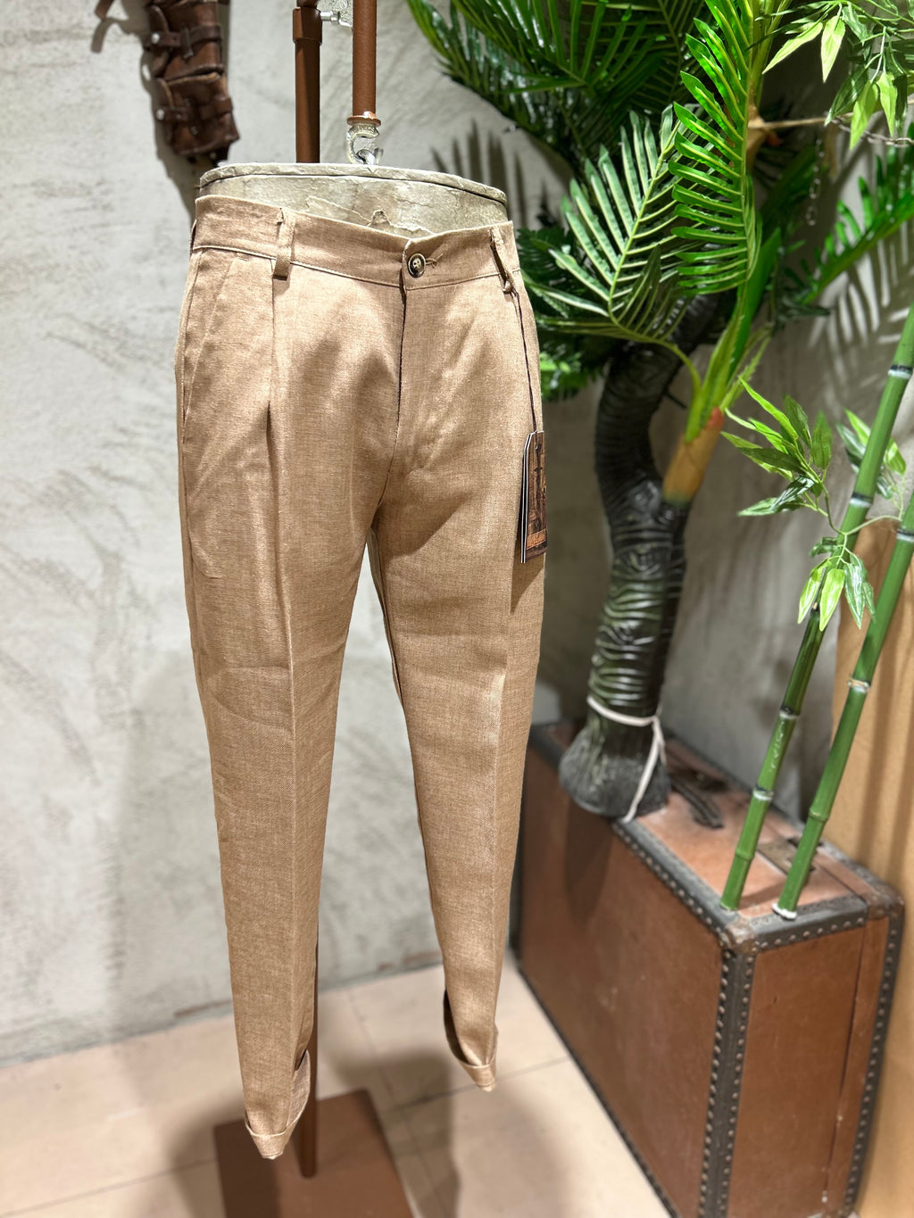 PANTALONI MISTO LINO - SABBIA, BISCOTTO