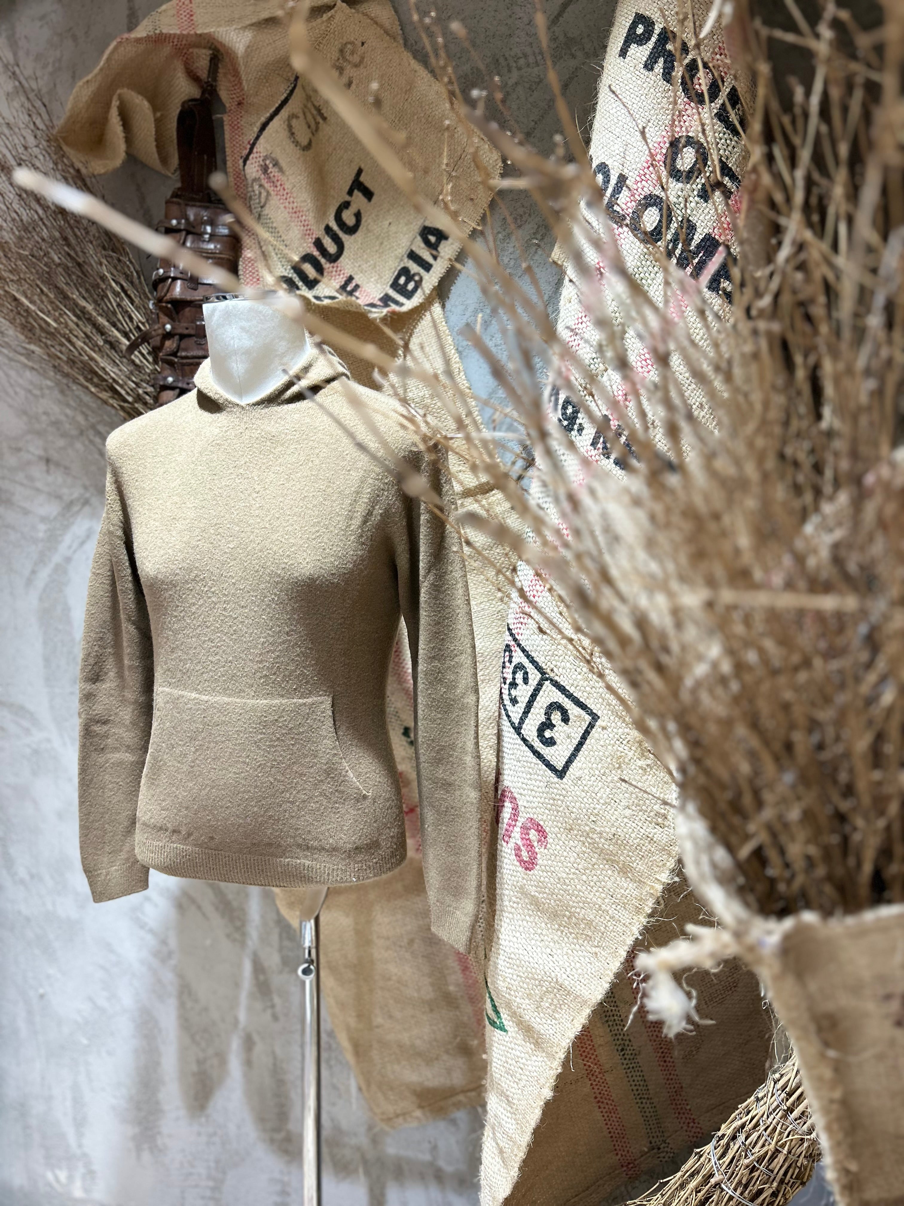 MAGLIA CON CAPPUCCIO - MORO,OCRA