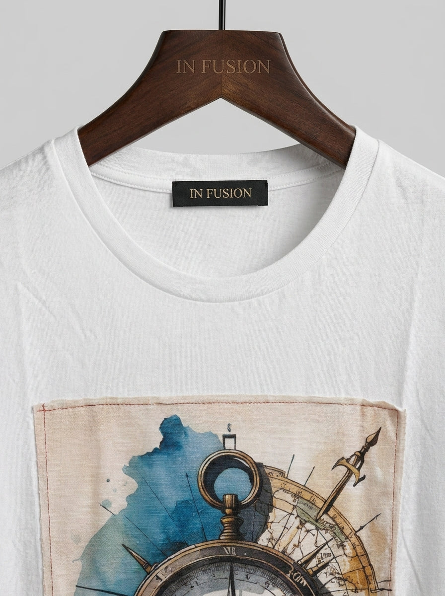 Bussola — T-Shirt 100% Cotone Stampa Alta Definizione Made in Italy
