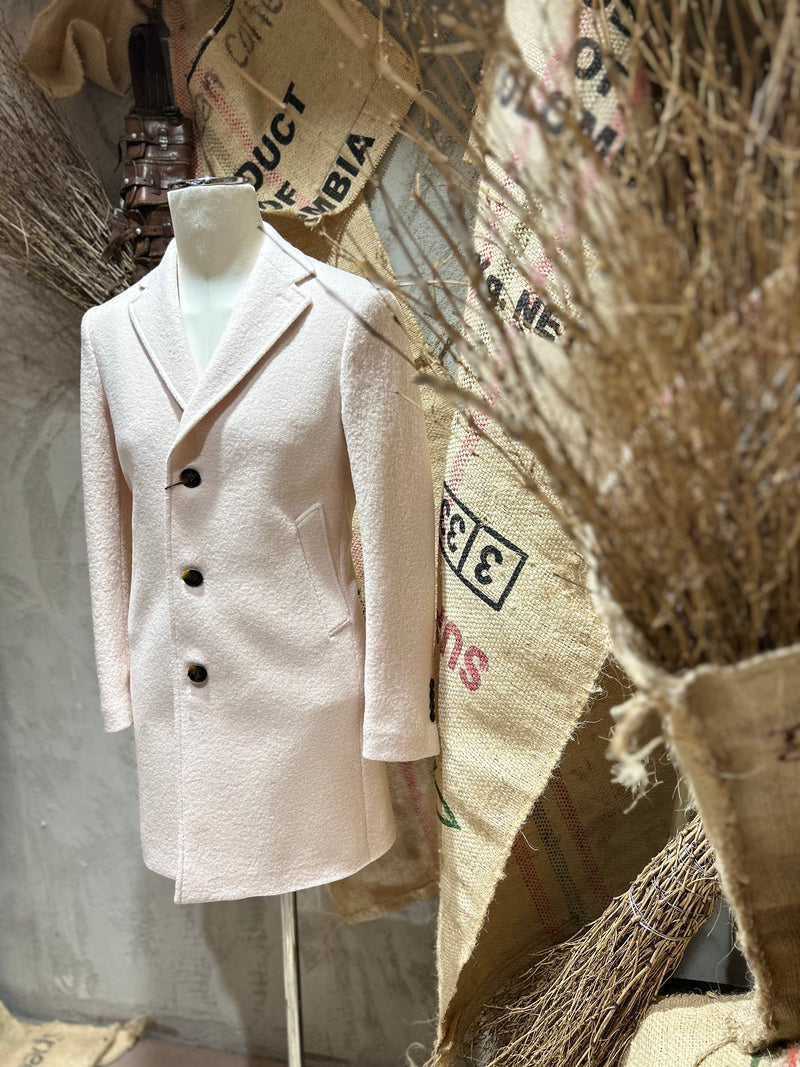 CAPPOTTO MONOPETTO BOUCLE' - BEIGE