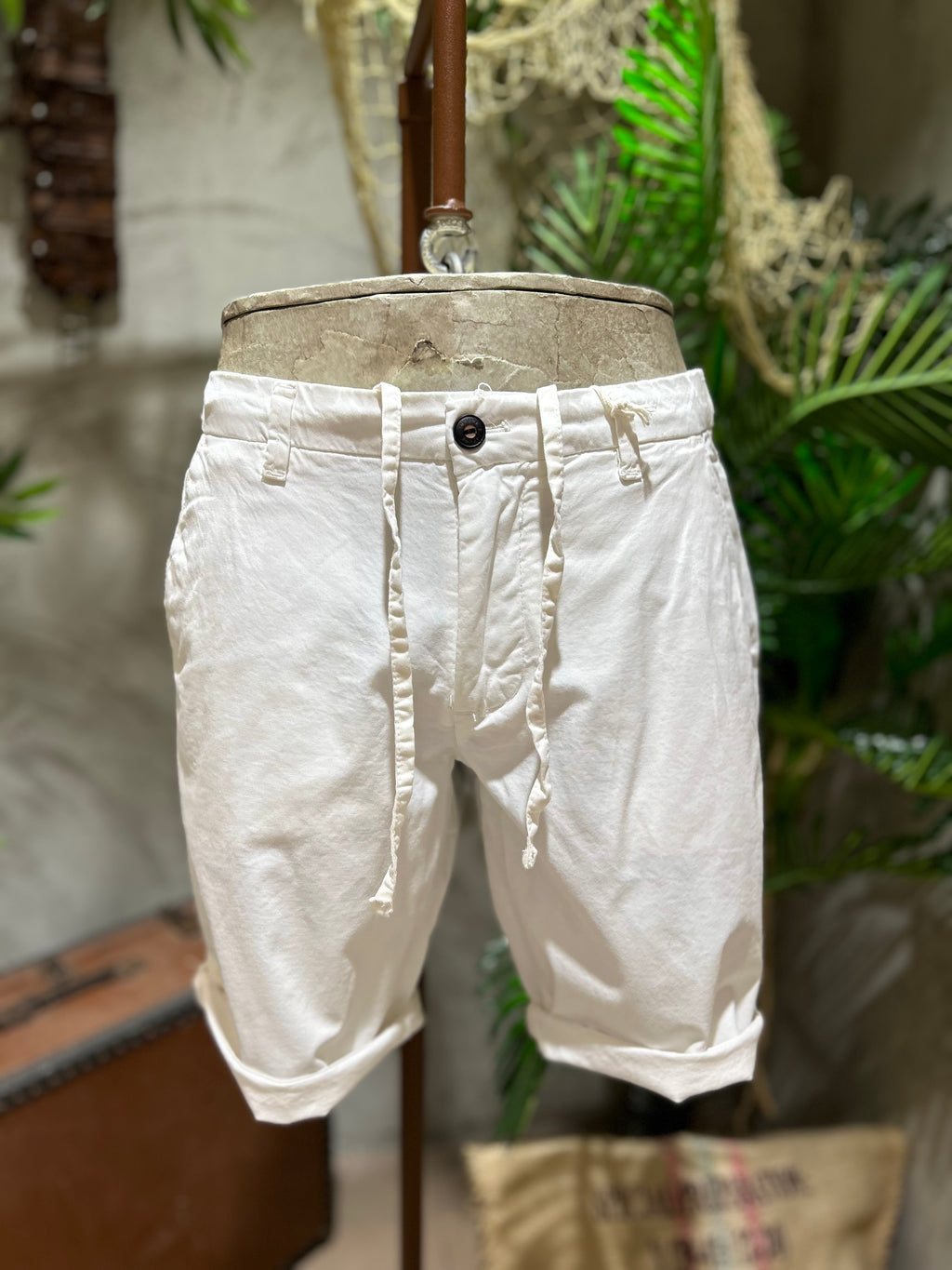 SHORTS IN COTONE  - BIANCO