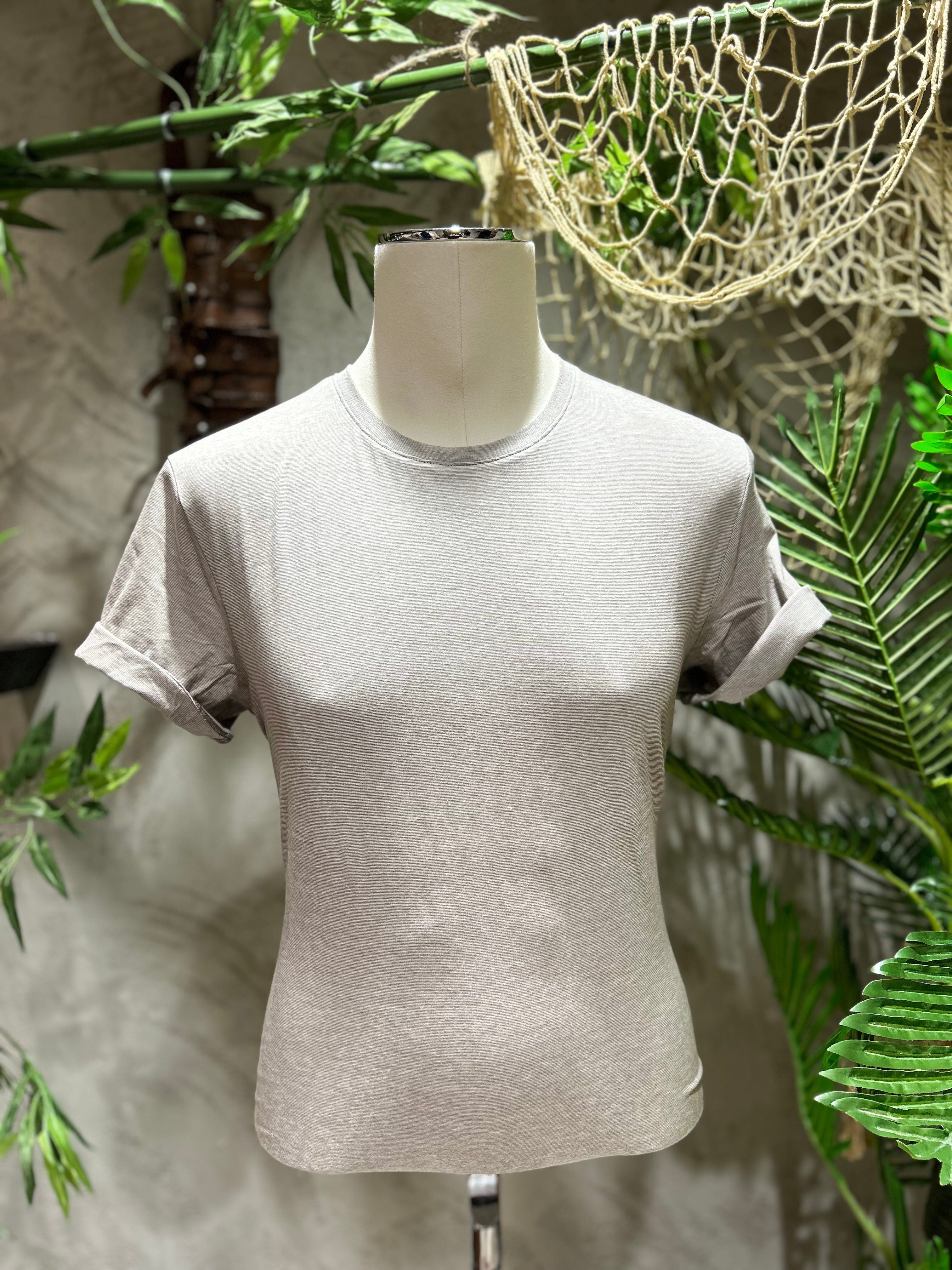 T-SHIRT STRIPES - GRIGIO, SABBIA