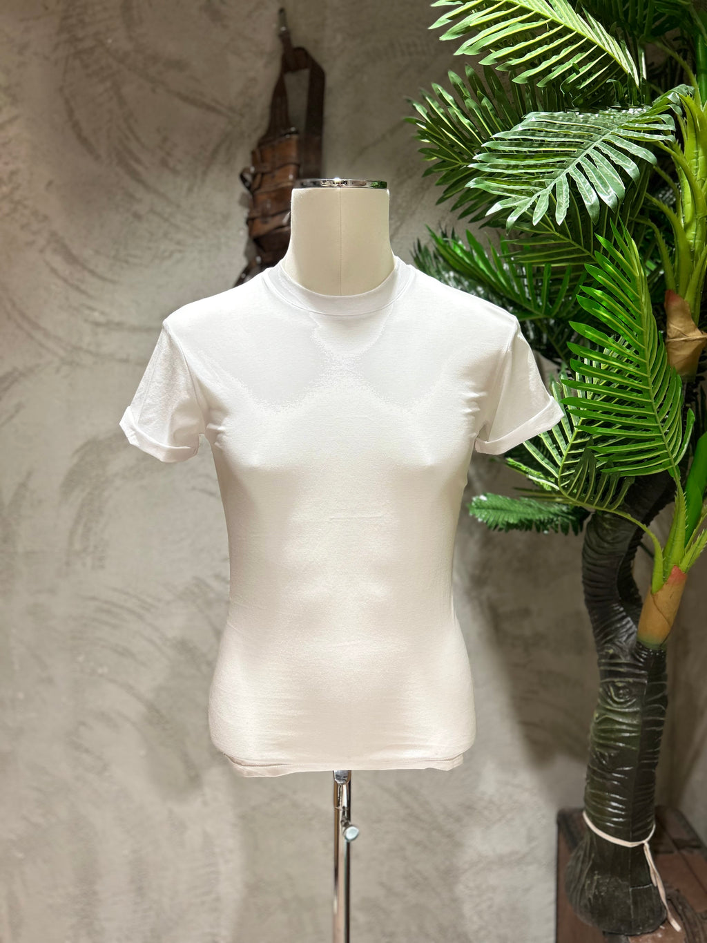 T-SHIRT IN FILO DI SCOZIA - BLU, BIANCO, NERO, MORO, BEIGE, VERDE