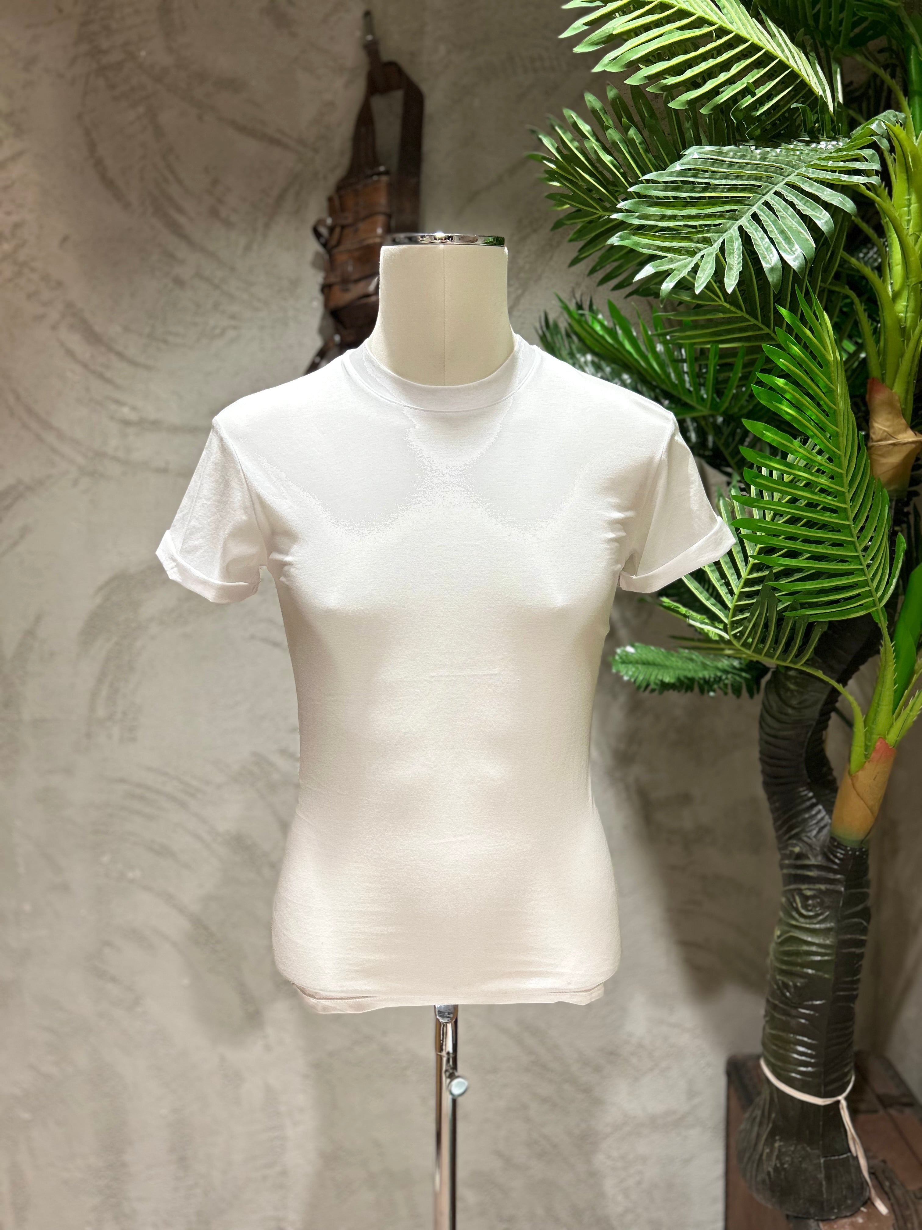 T-SHIRT IN FILO DI SCOZIA - BLU, BIANCO, NERO, MORO, BEIGE, VERDE