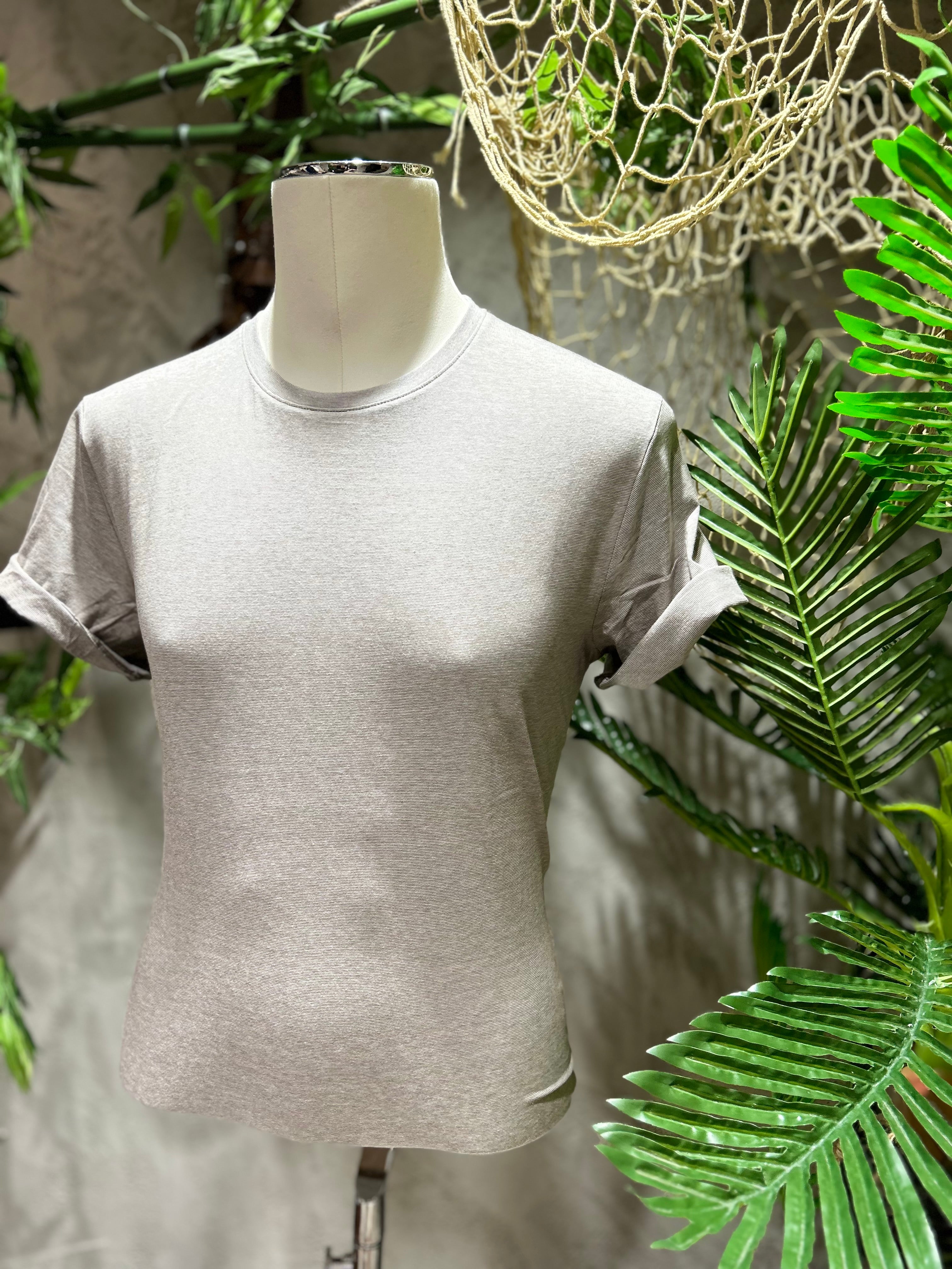 T-SHIRT STRIPES - GRIGIO, SABBIA