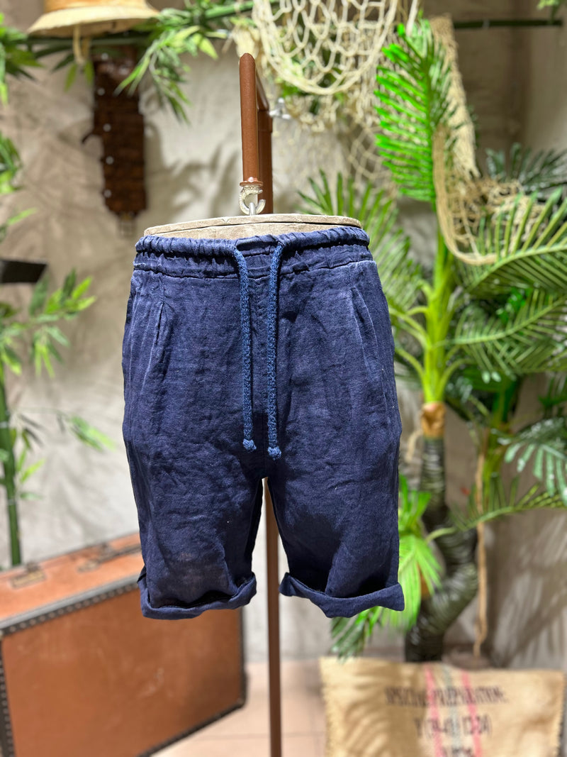 SHORTS IN LINO - BIANCO, BLU, SABBIA, FANGO