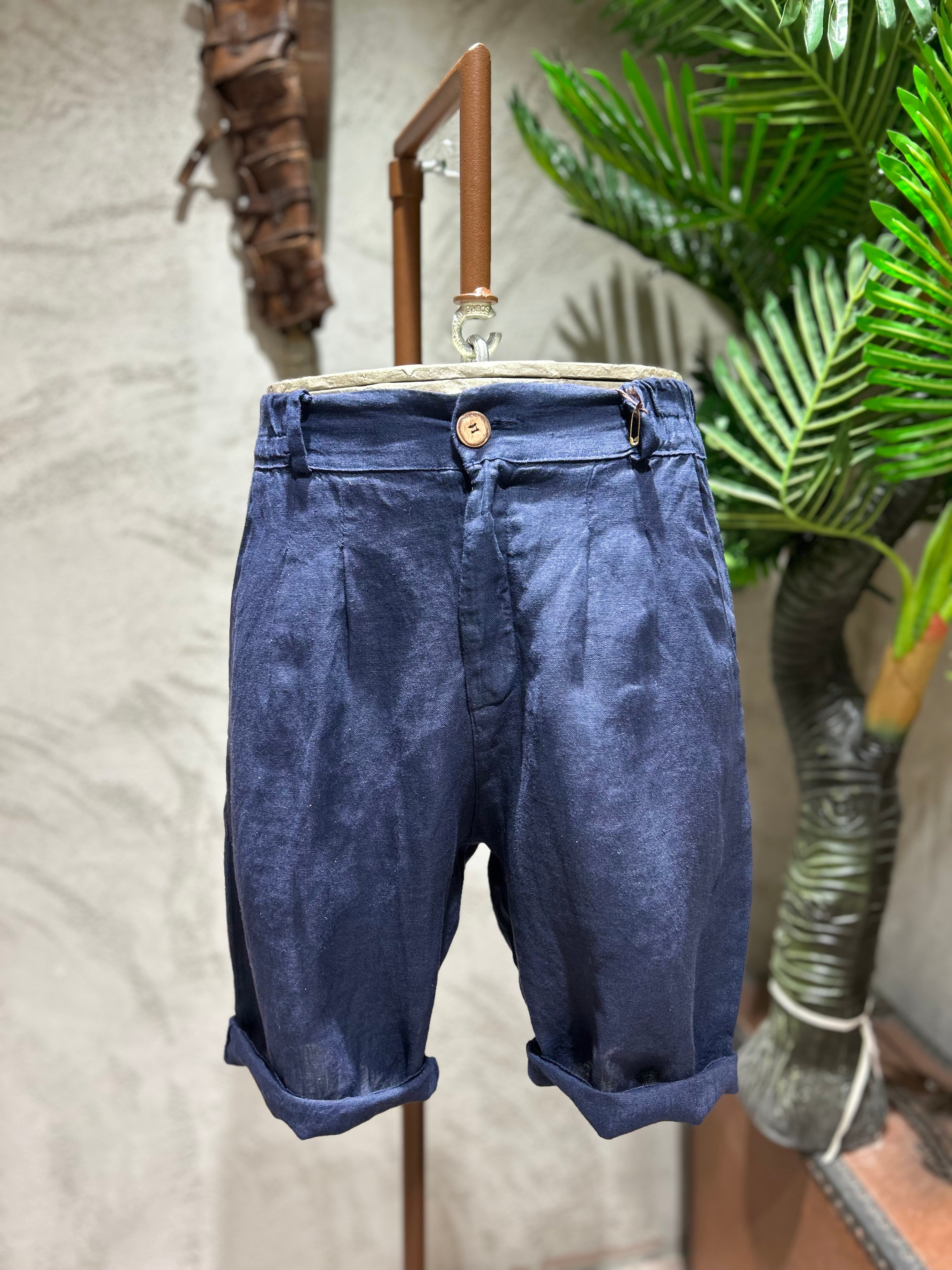 SHORTS PURO LINO - SABBIA, BIANCO, FANGO, BLU