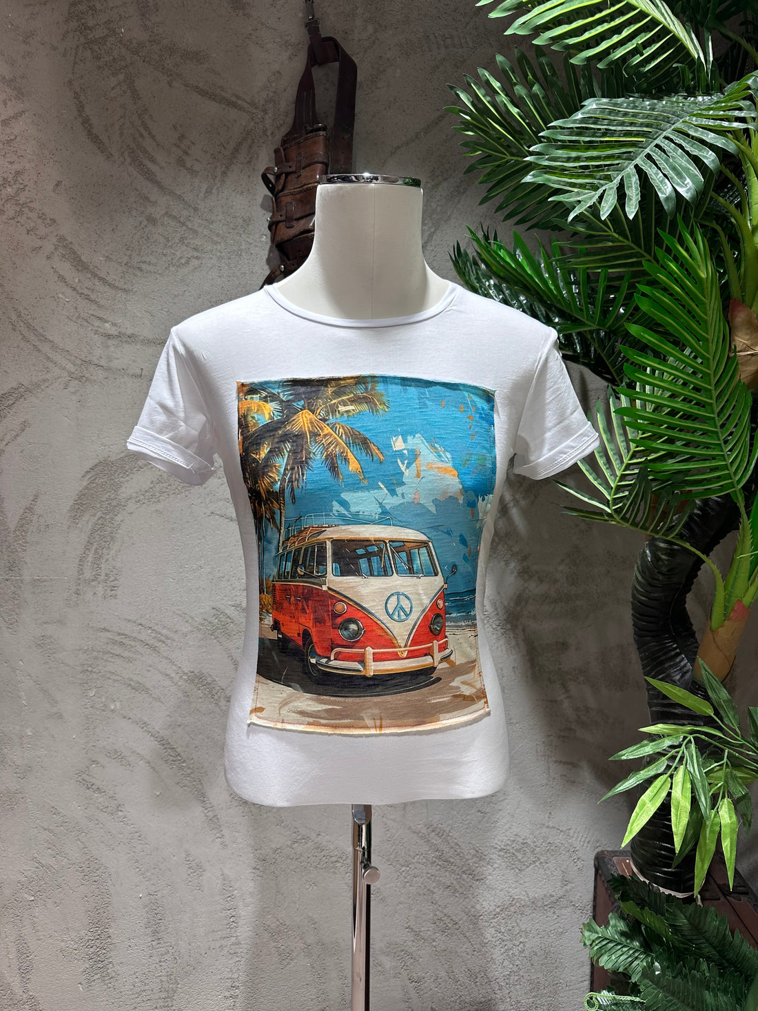 BUS PRINT T-SHIRT - WHITE
