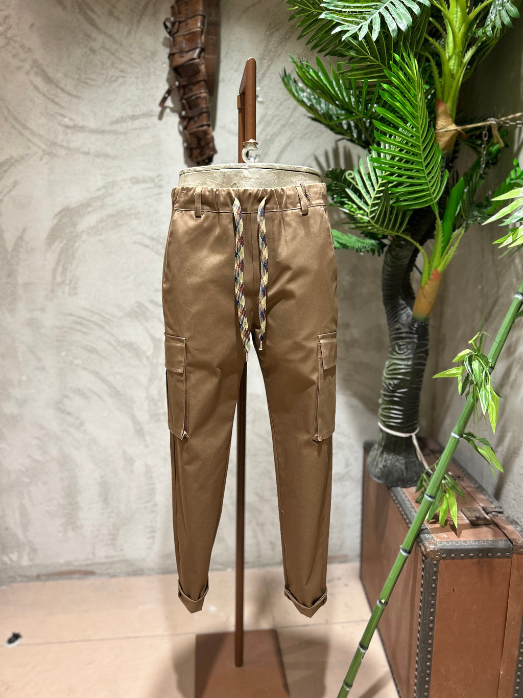 PANTALONI CARGO - MORO,BIANCO