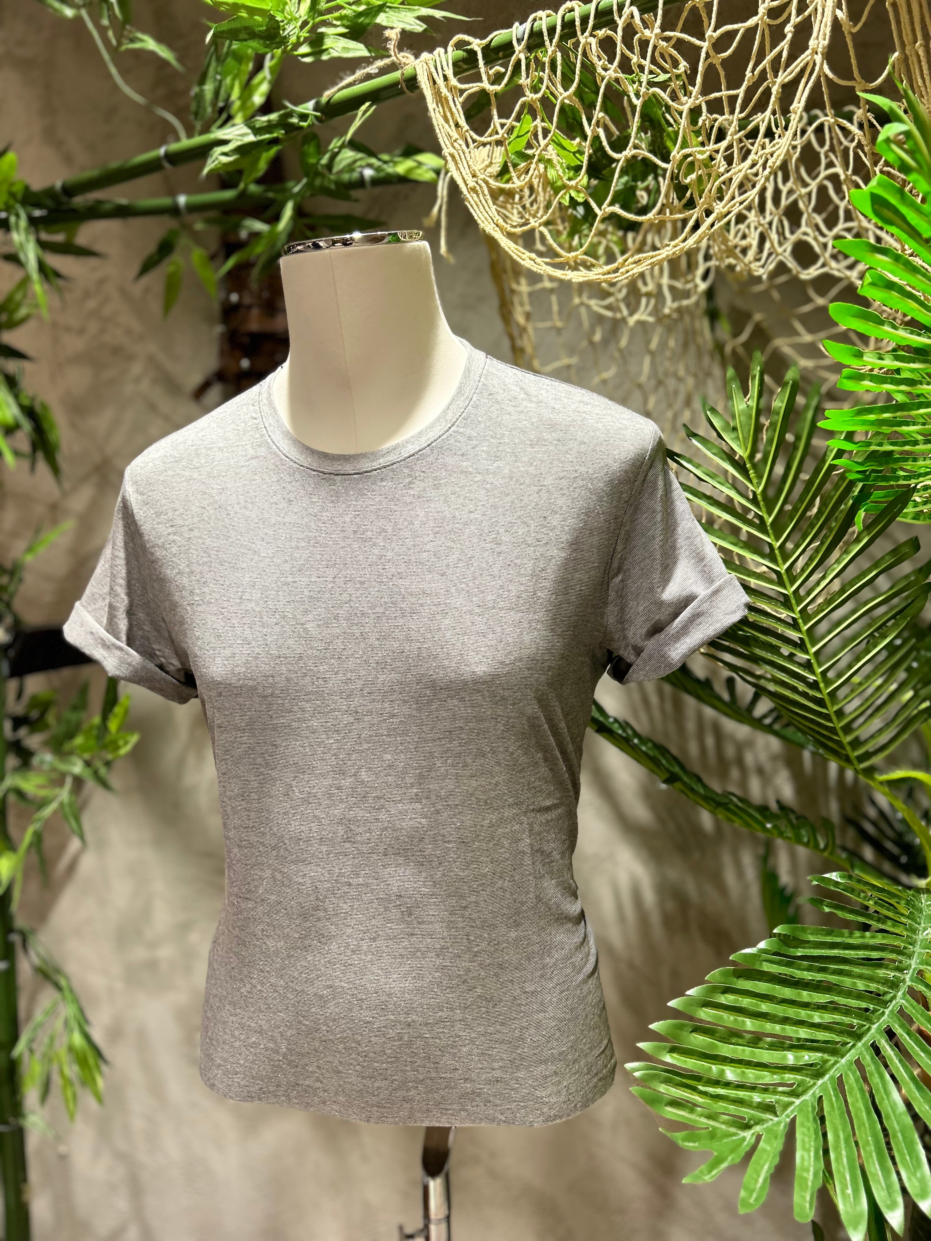 T-SHIRT STRIPES - GRIGIO, SABBIA