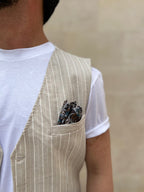 GILET STRIPES - BEIGE