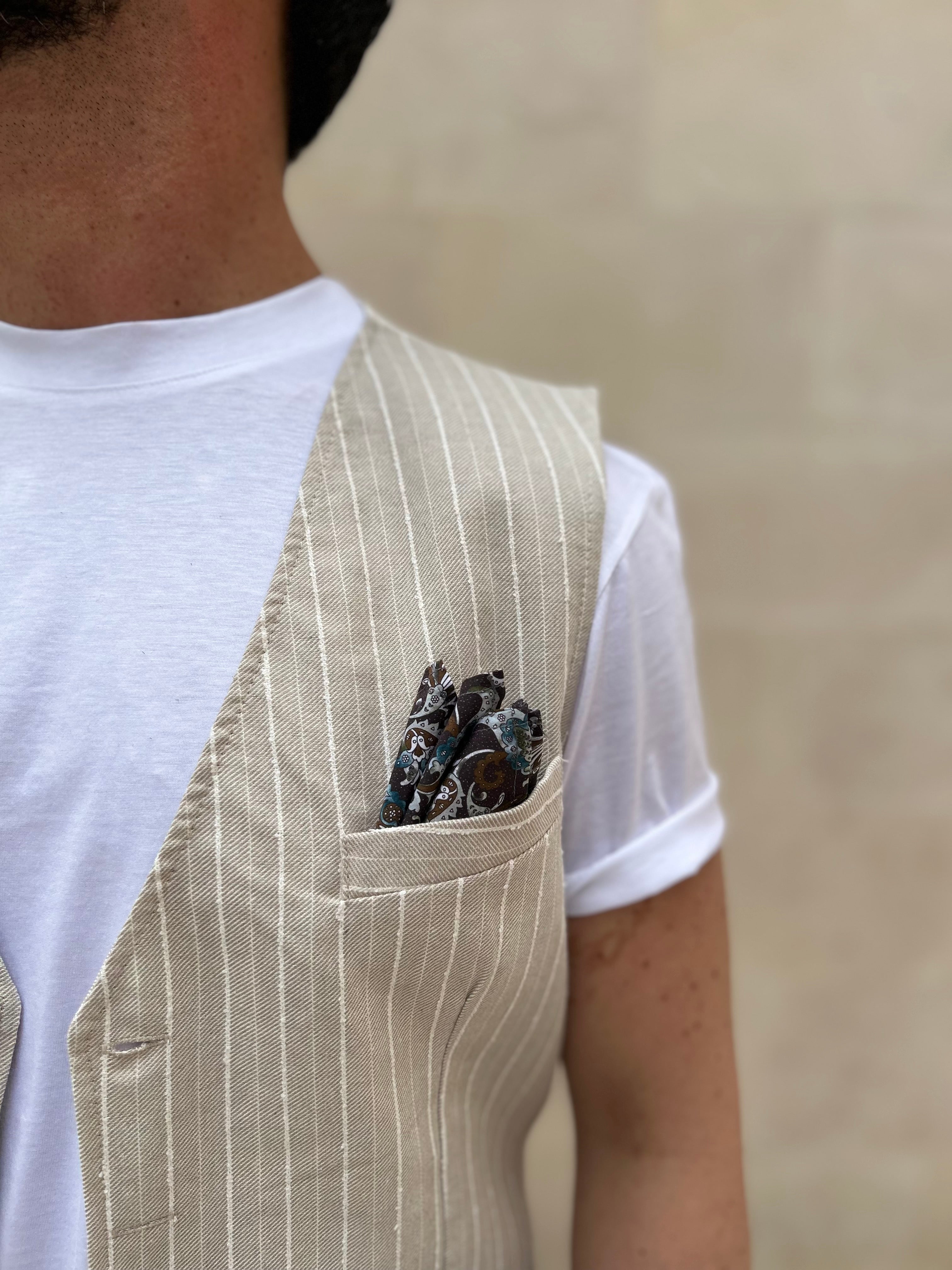 GILET STRIPES - BEIGE