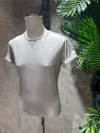 T-SHIRT IN FILO DI SCOZIA - BIANCO, NERO, SABBIA, DARK NAVY, GHIACCIO