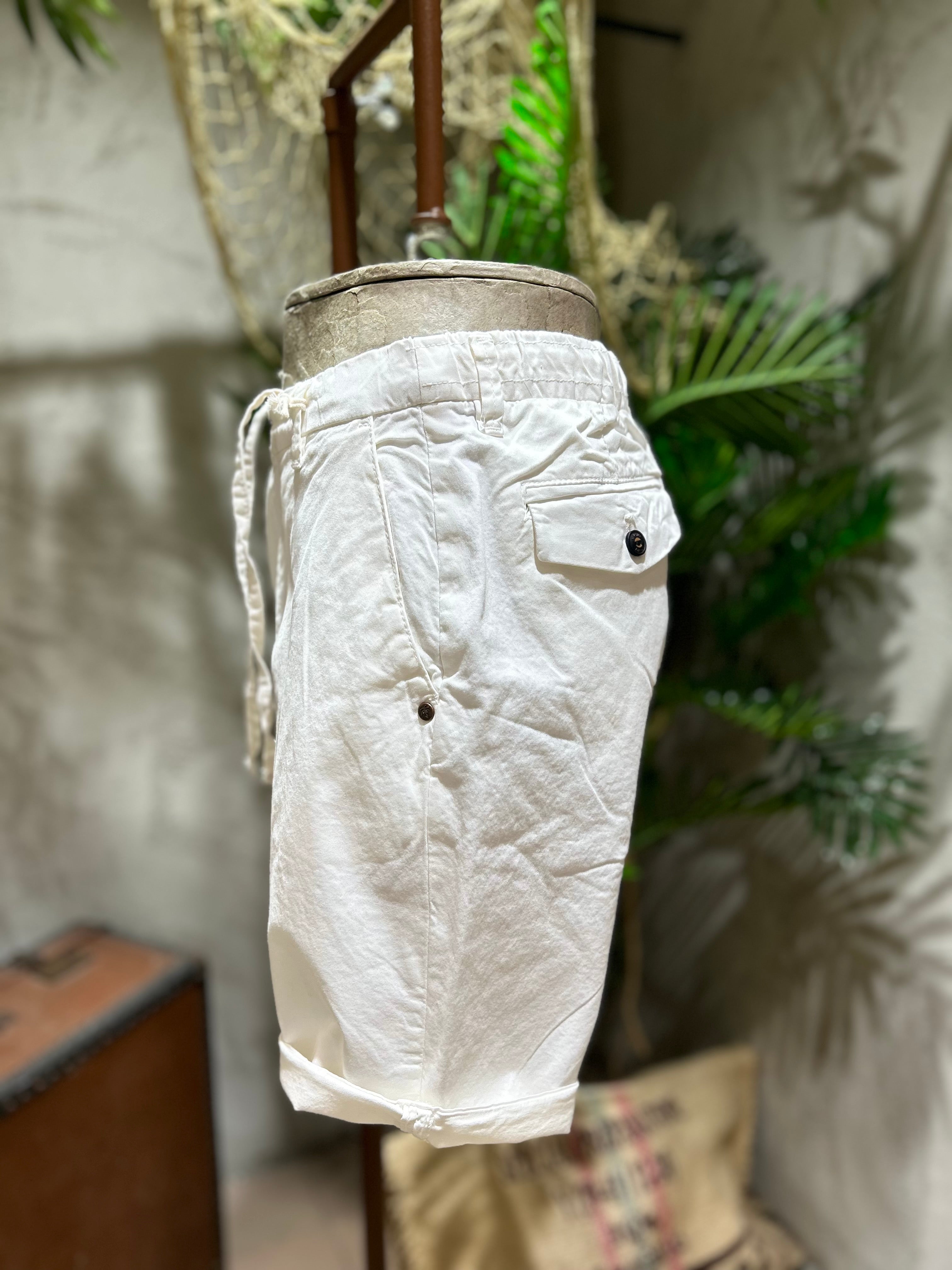 SHORTS IN COTONE  - BIANCO
