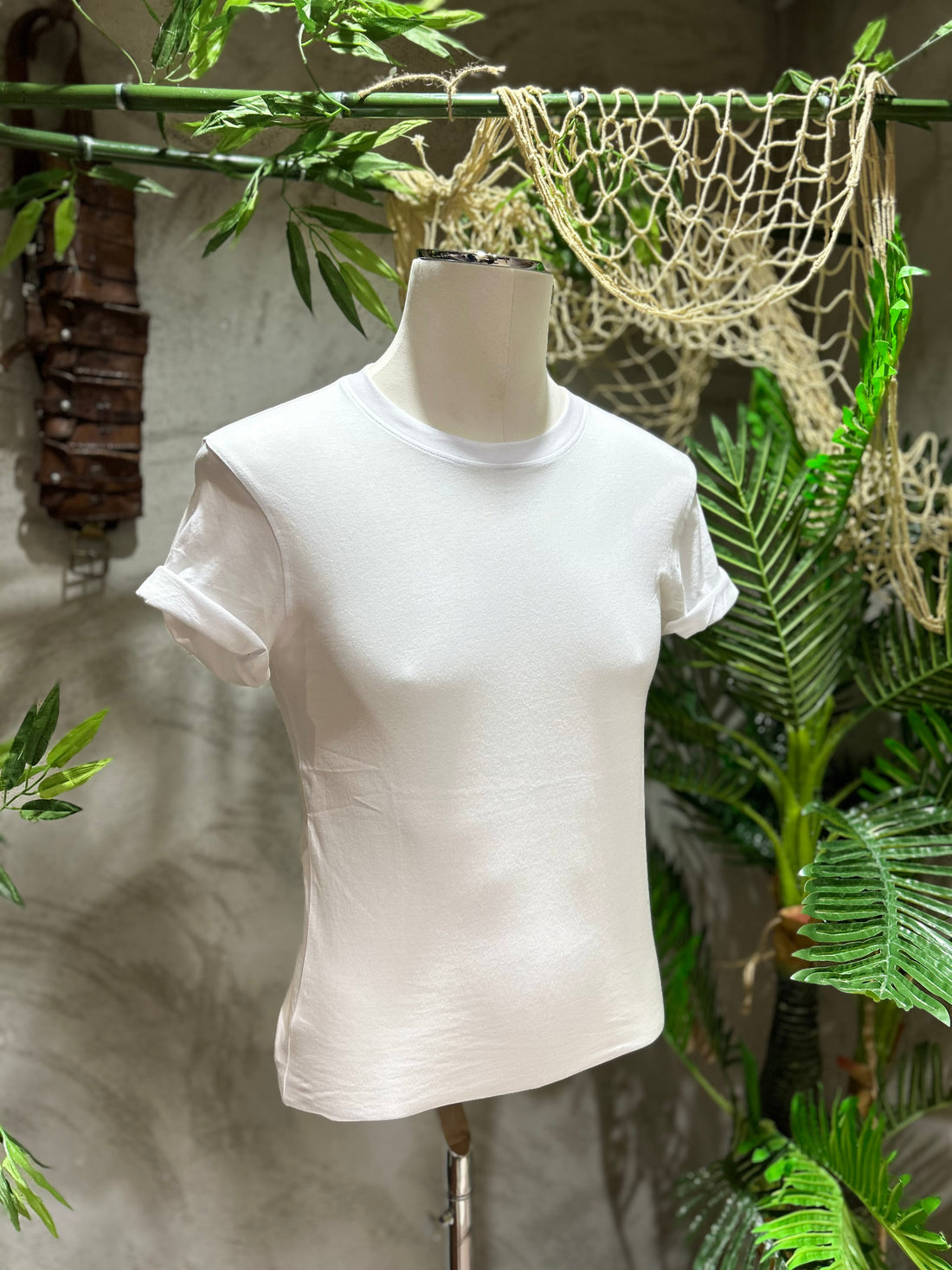 BASIC COTTON T-SHIRT - WHITE, BLACK