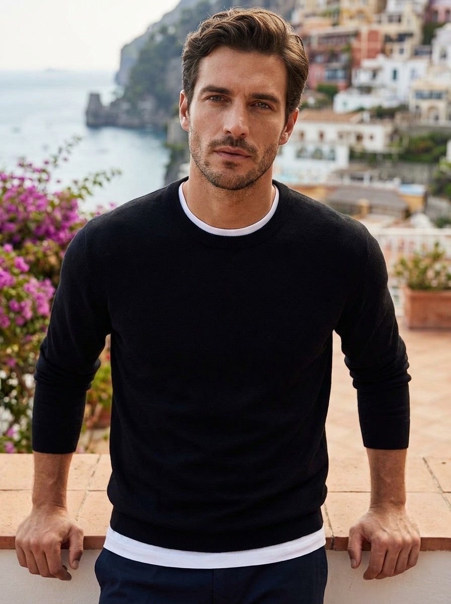 MAGLIA GIROCOLLO - NERO