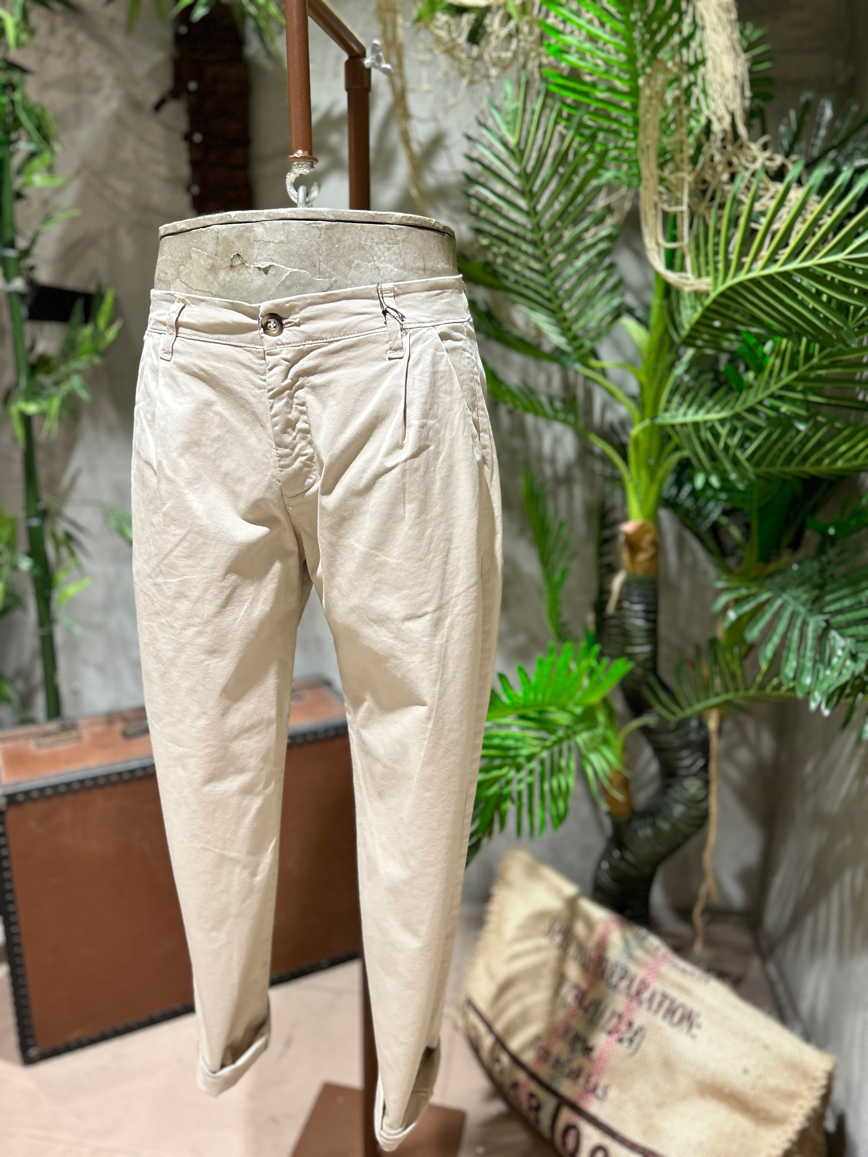 PANTALONI IN COTONE - BLU, SABBIA, VERDE, BIANCO