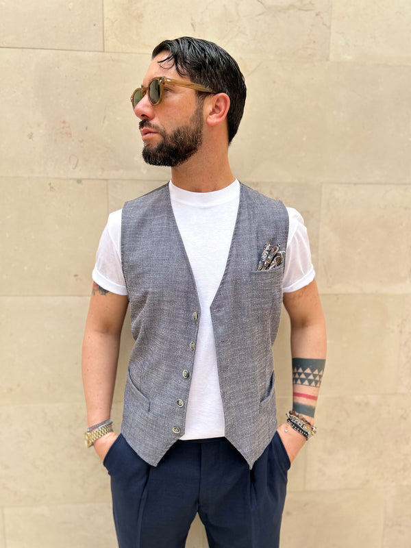 GILET MICROFANTASIA - VERDE,BLU