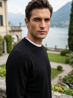 MAGLIA GIROCOLLO A COSTINE - PANNA,NERO