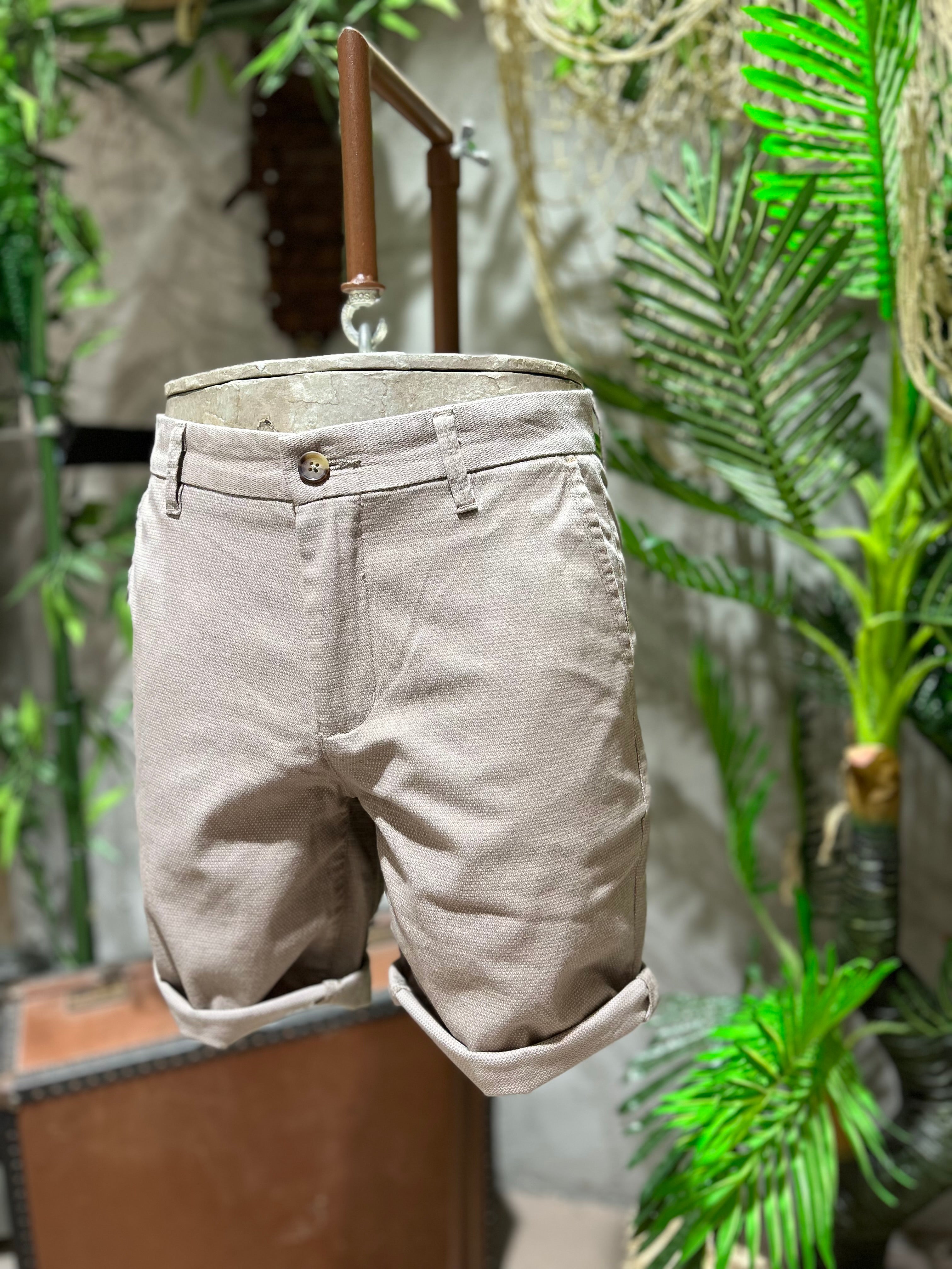 SHORTS NIDO D'APE - BEIGE, FANGO
